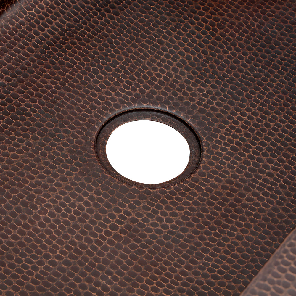 33" Hammered Copper Apron Front Single Basin Kitchen Sink in Glazed White-DirectSinks