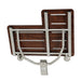 28" x 21" Wall Mount Fold Down Shower Seat in Dark Mahogany Wood Grain & Stainless-DirectSinks