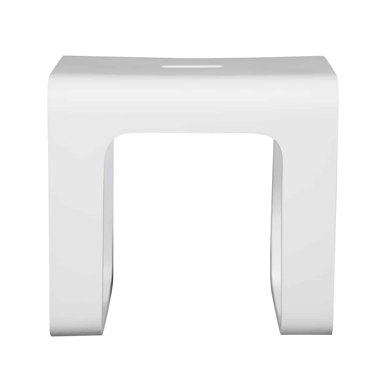 Cube Bathroom Stool in Composite Matte White-DirectSinks