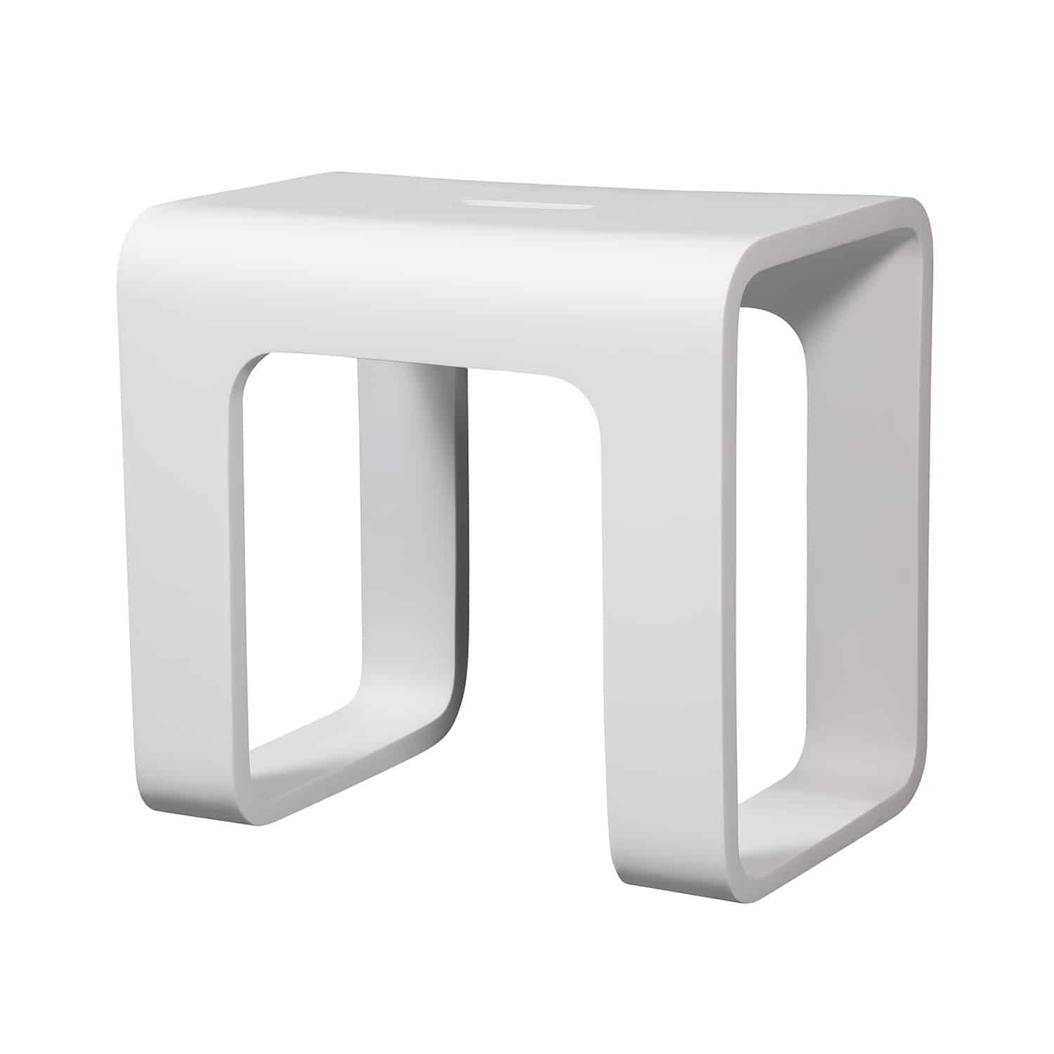 Cube Bathroom Stool in Composite Matte White-DirectSinks