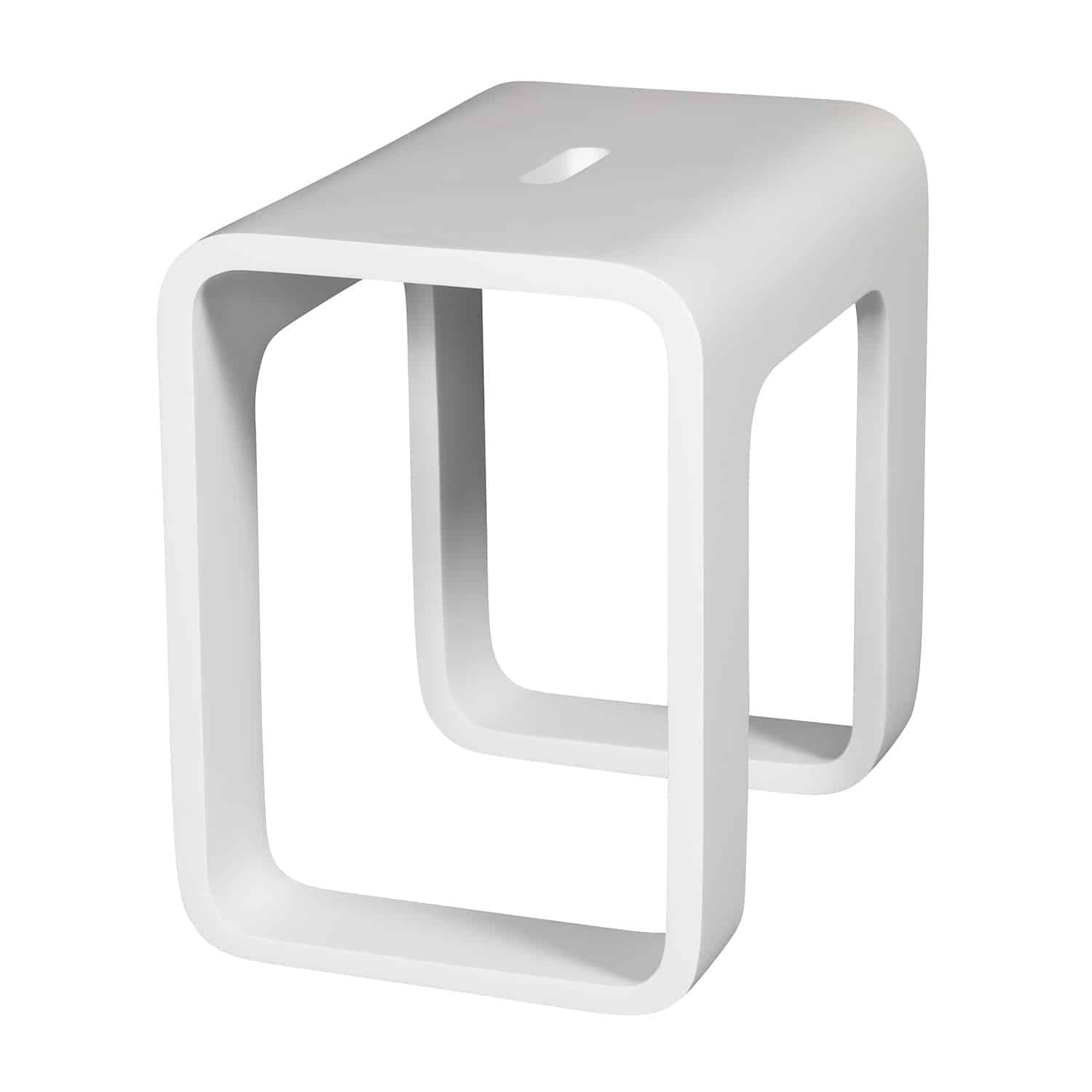 Cube Bathroom Stool in Composite Matte White-DirectSinks
