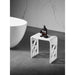 Lattice Side Bathroom Stool in Composite Matte White-DirectSinks