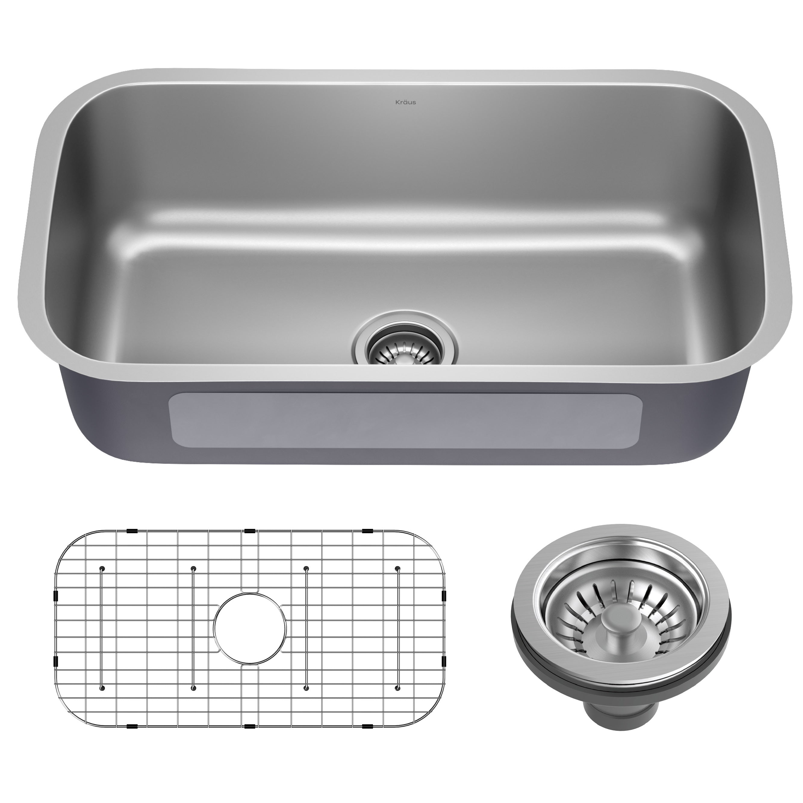 KRAUS 32” Undermount 18 gauge Stainless Steel Single Bowl Kitchen Sink