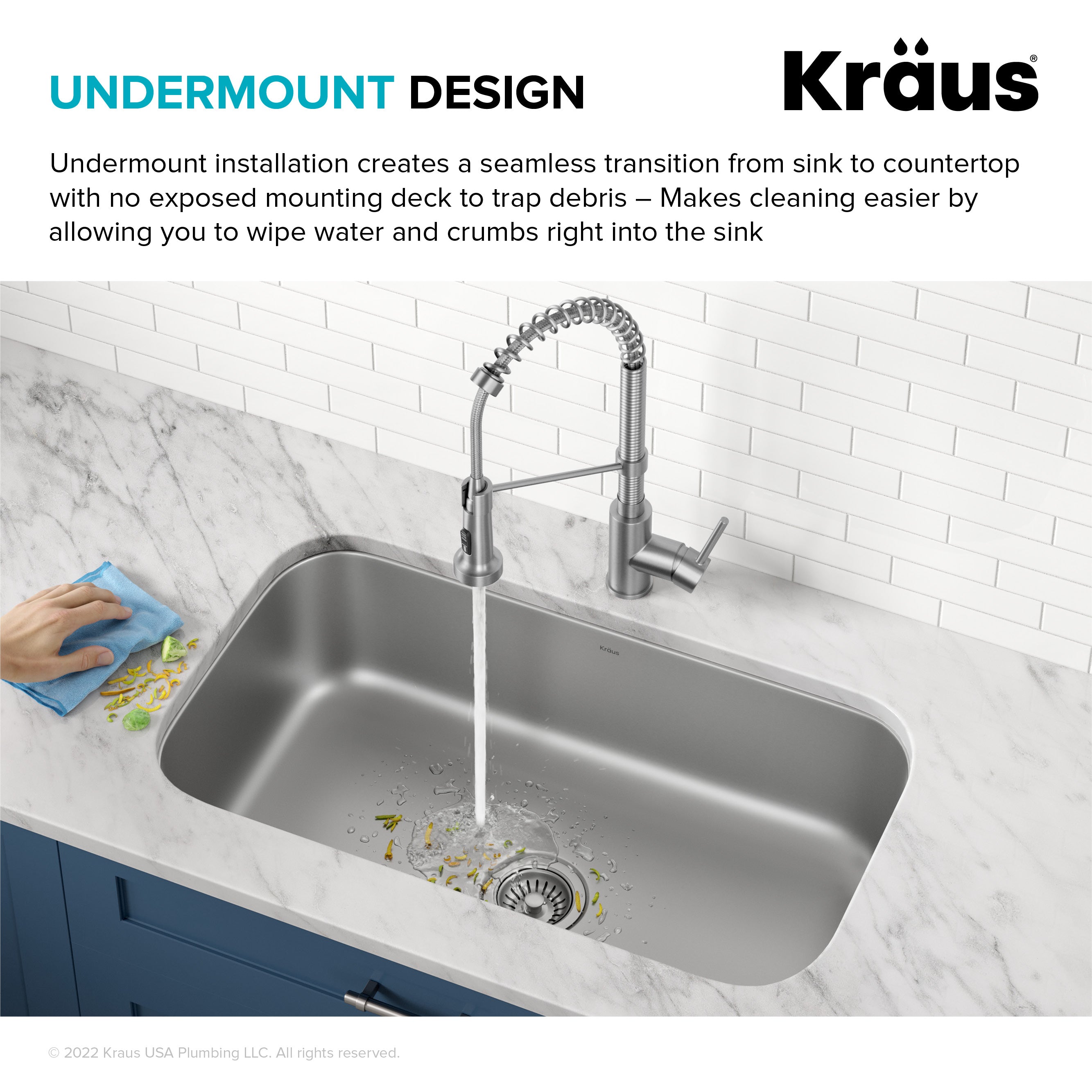 KRAUS 32” Undermount 18 gauge Stainless Steel Single Bowl Kitchen Sink