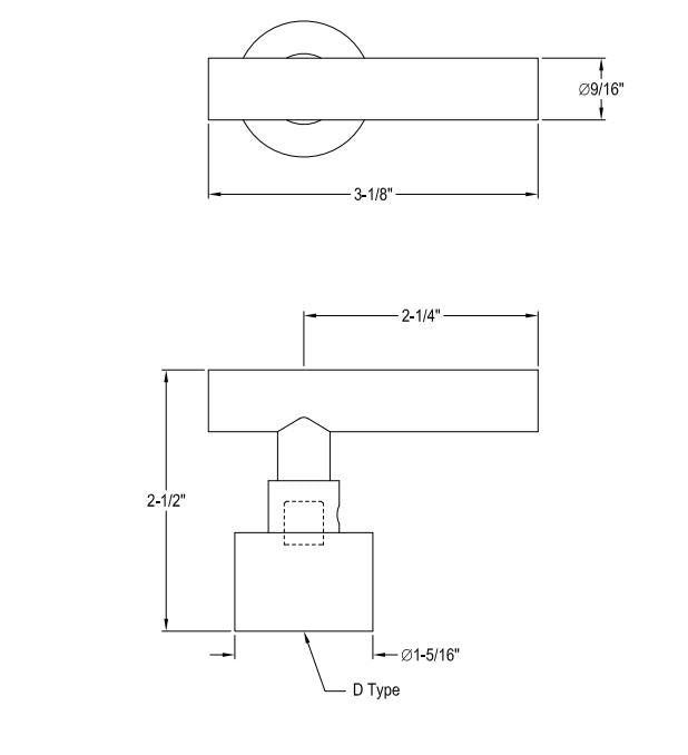 Replacement Manhattan Faucet Handle for FSCH8928CML, Brass Lever Handle, D Type-DirectSinks
