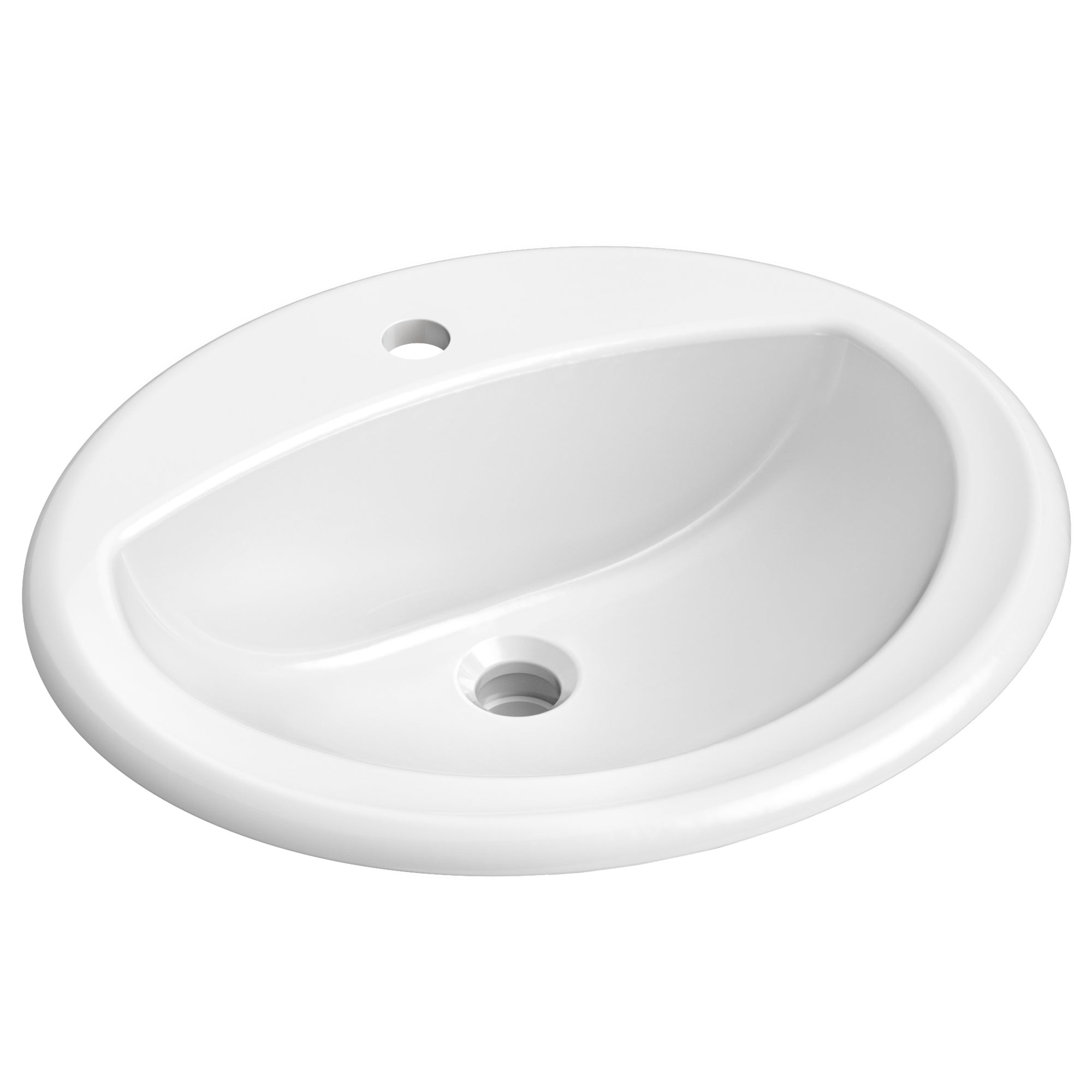 KRAUS Elavo 20-1/2" Oval Porcelain Drop In Bathroom Sink in White