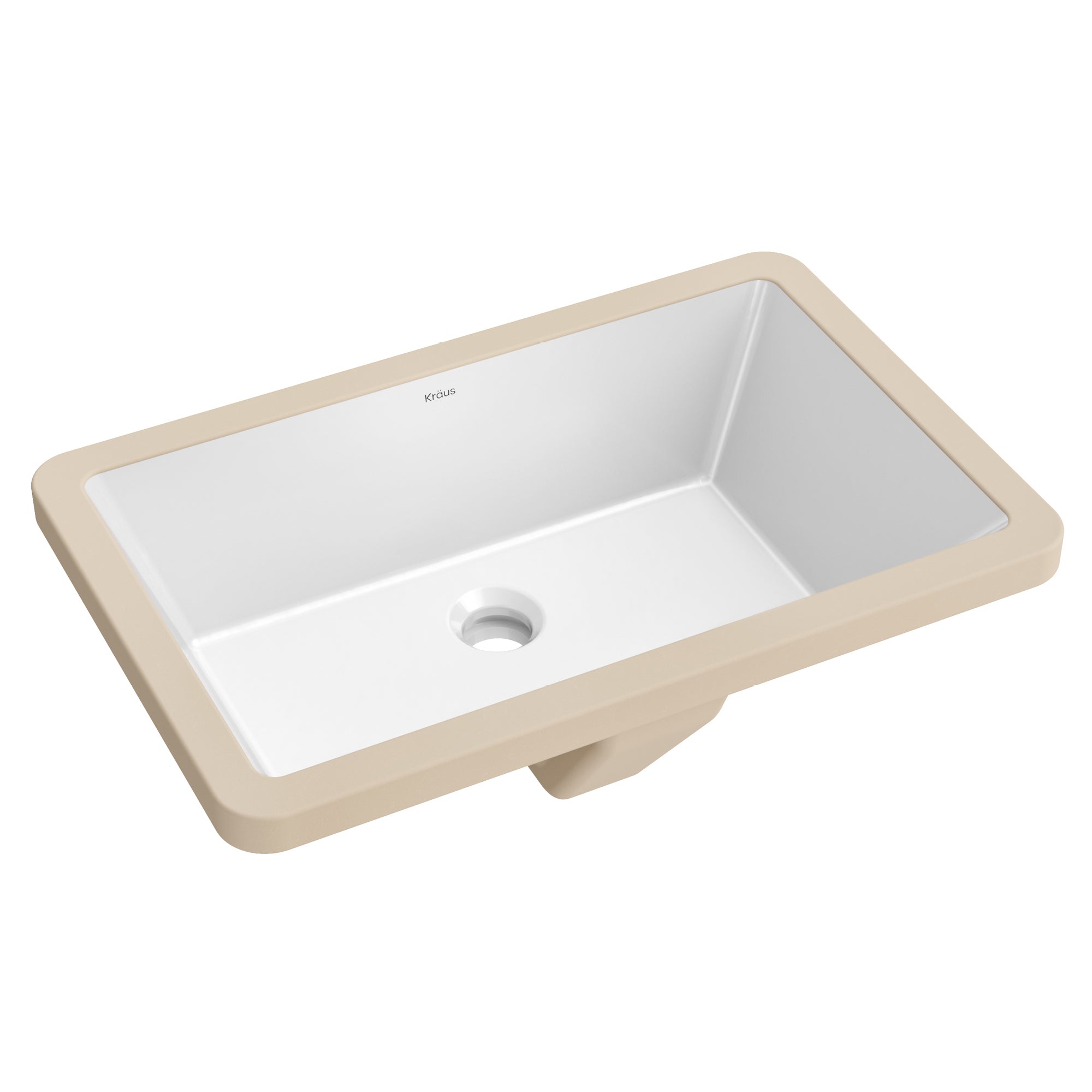 KRAUS Elavo 21-1/8" Rectangular Porcelain Undermount Bathroom Sink in White