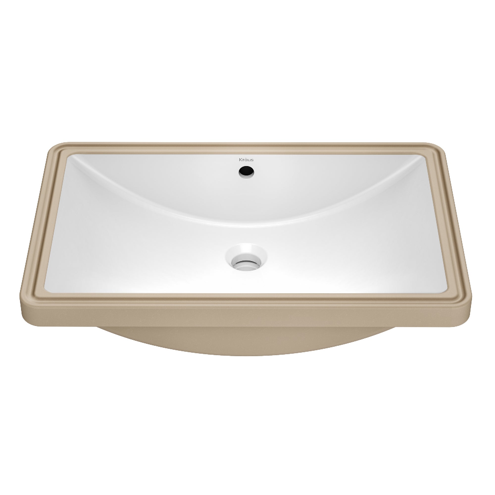 KRAUS Elavo 23" Rectangular Porcelain Undermount Bathroom Sink in White