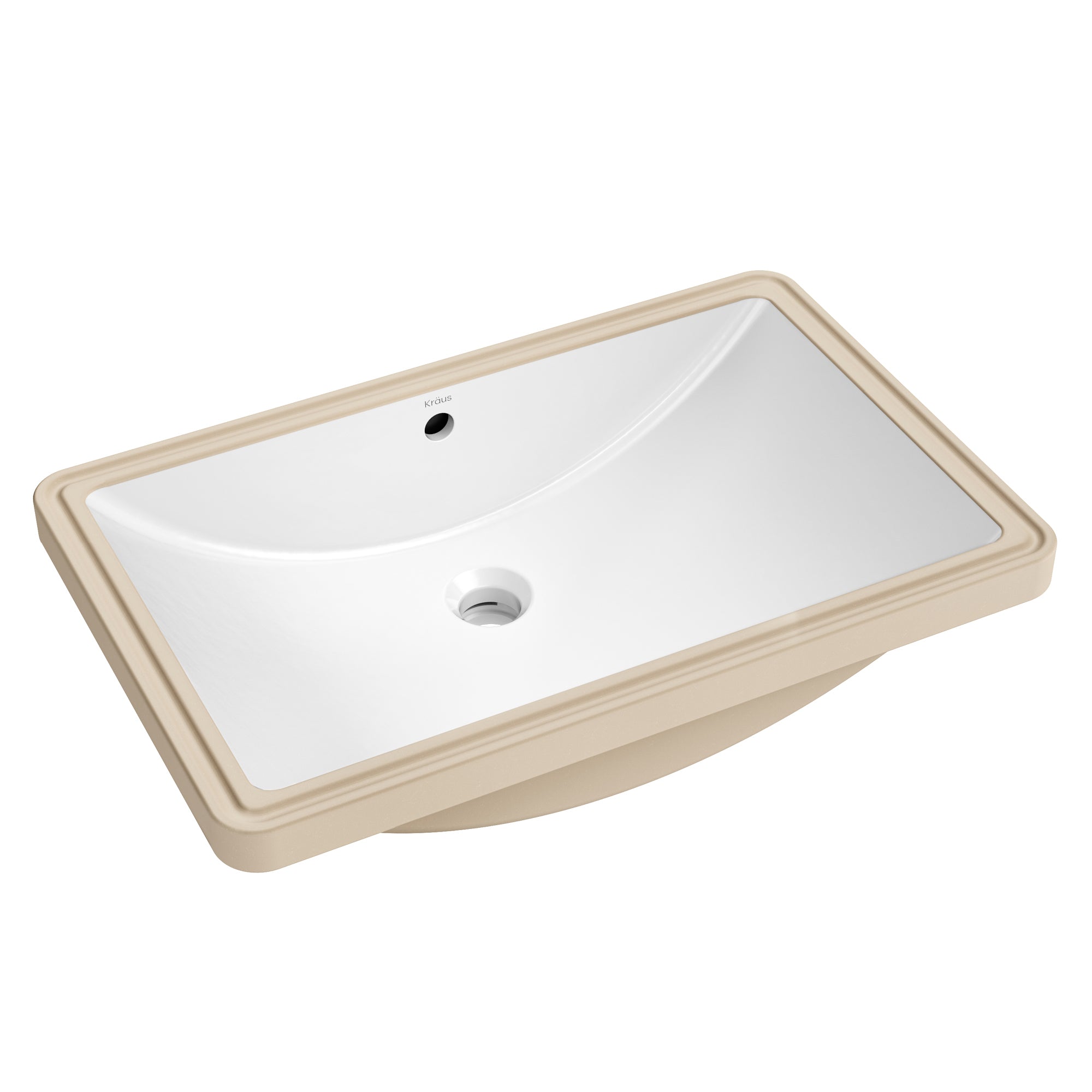 KRAUS Elavo 23" Rectangular Porcelain Undermount Bathroom Sink in White