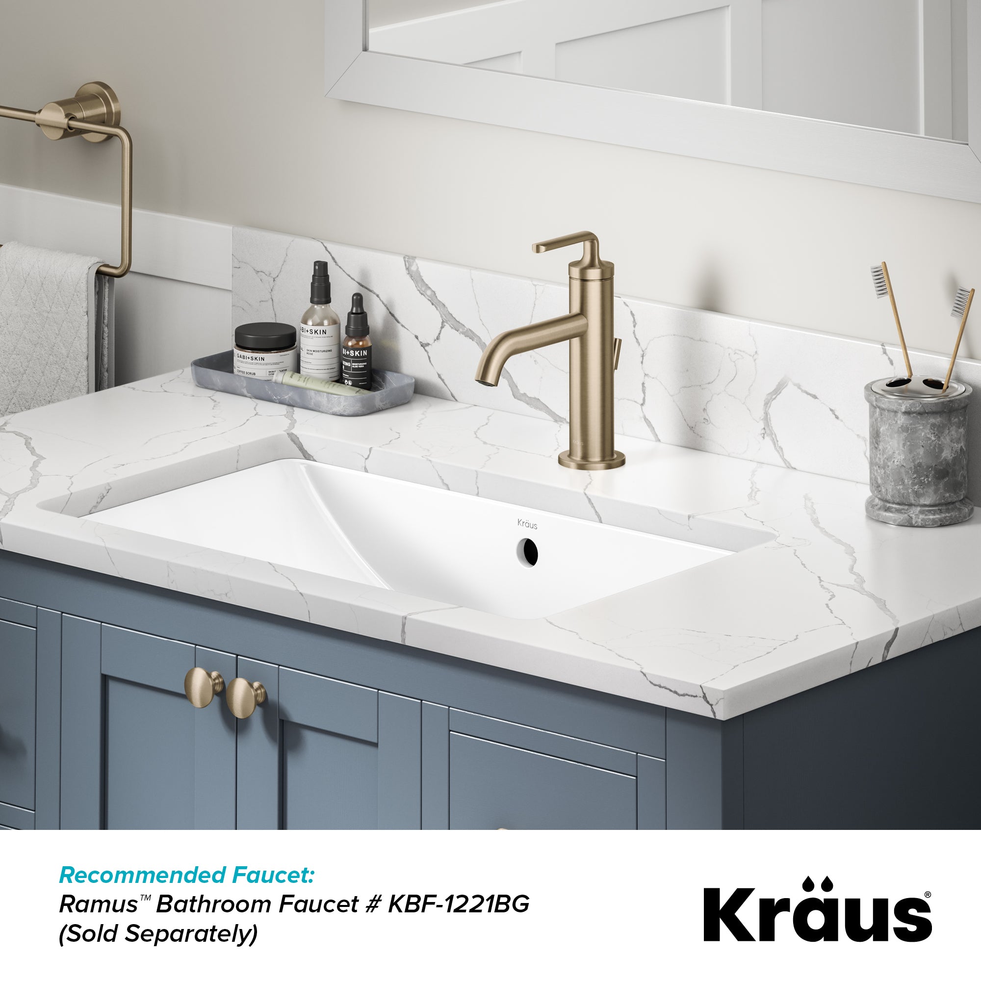 KRAUS Elavo 23" Rectangular Porcelain Undermount Bathroom Sink in White