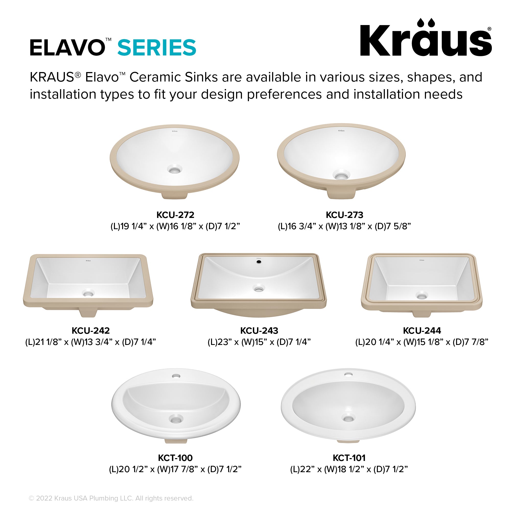 KRAUS Elavo 20-1/4" Rectangular Porcelain Undermount Bathroom Sink in White