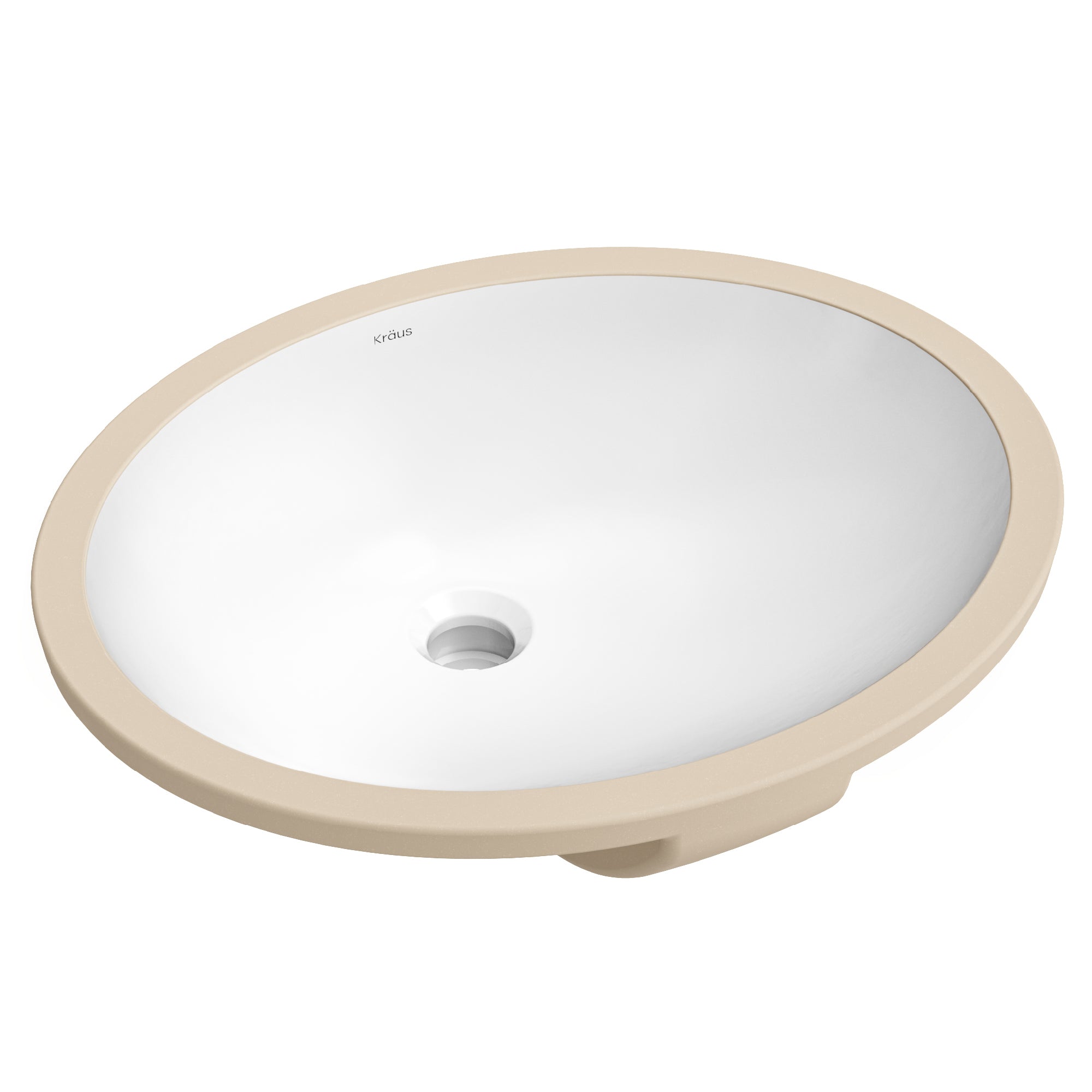 KRAUS Elavo 19 1/4" Oval Porcelain Undermount Bathroom Sink in White