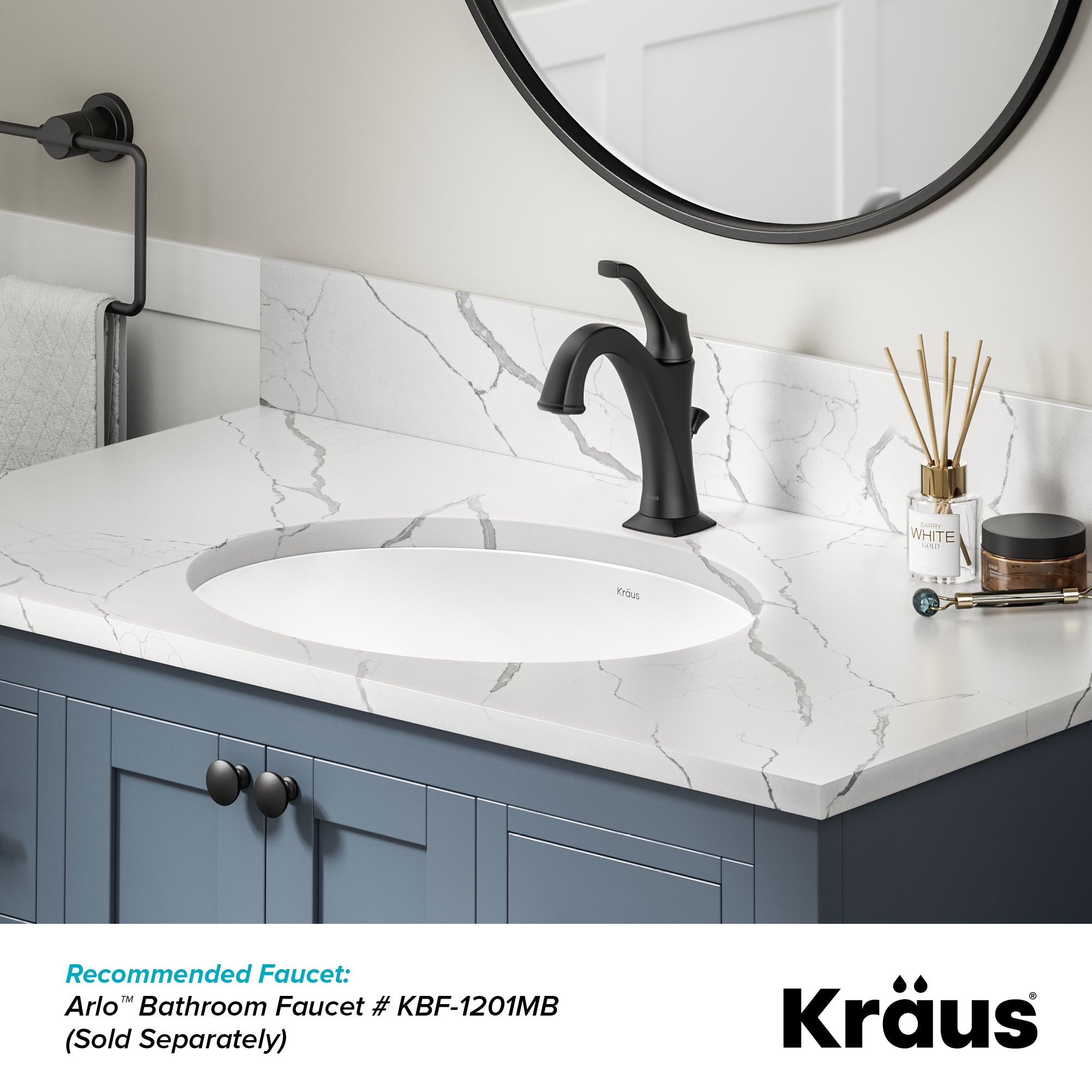 KRAUS Elavo 19 1/4" Oval Porcelain Undermount Bathroom Sink in White