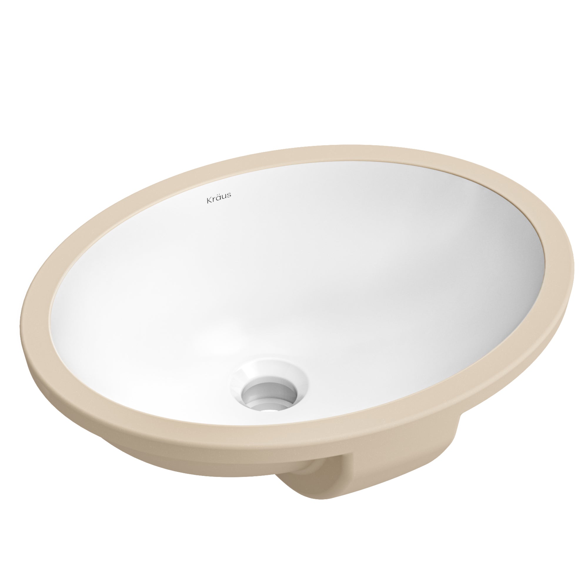 KRAUS Elavo 16-3/4" Oval Porcelain Undermount Bathroom Sink in White