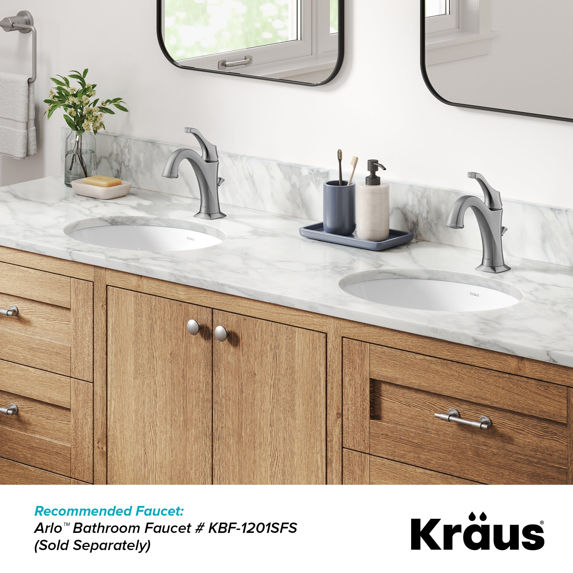 KRAUS Elavo 16-3/4" Oval Porcelain Undermount Bathroom Sink in White