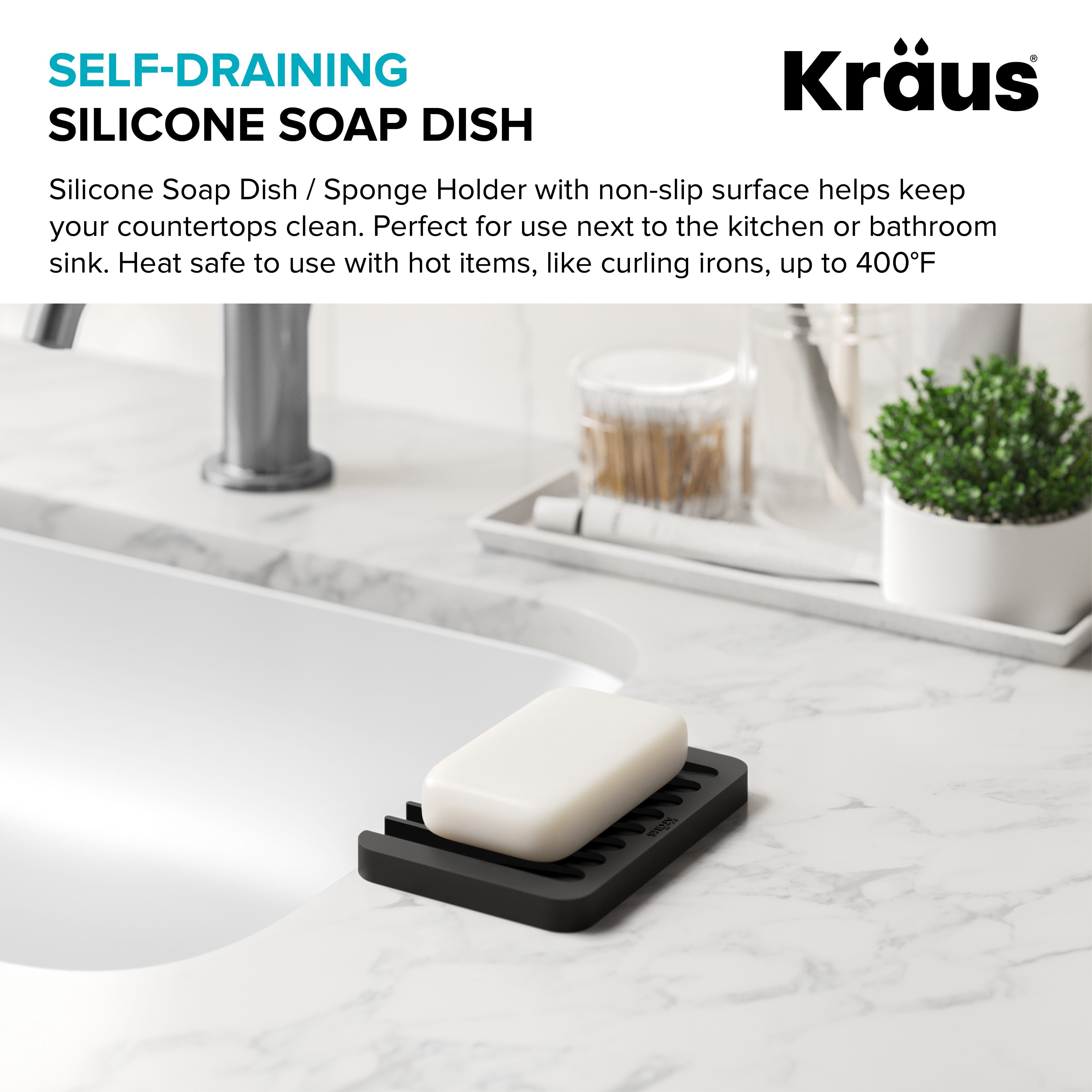 KRAUS Silicone Sponge Holder for the Bathroom or Kitchen Sink