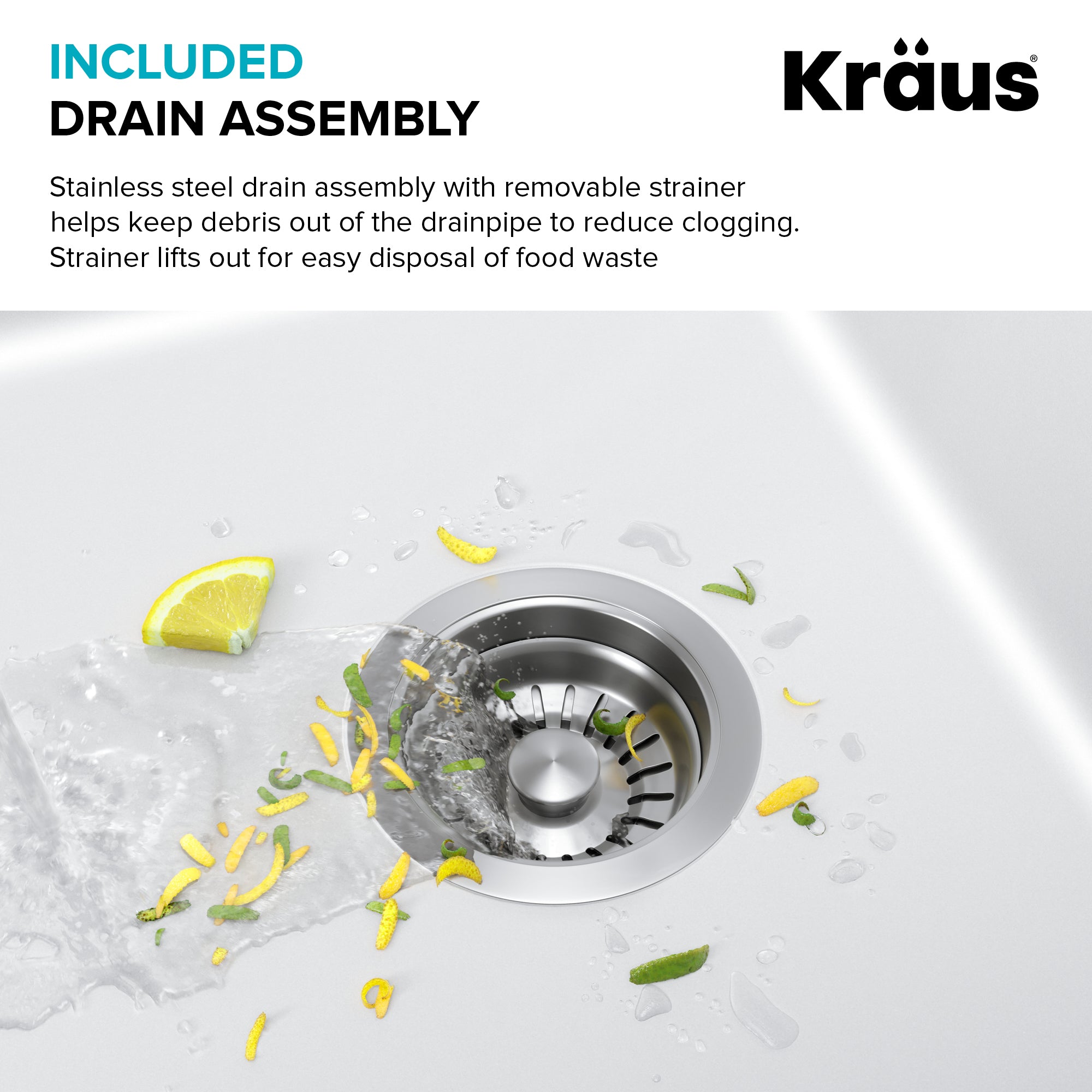 KRAUS Forteza 33” Granite Drop-In or Undermount 50/50 Double Bowl White Kitchen Sink