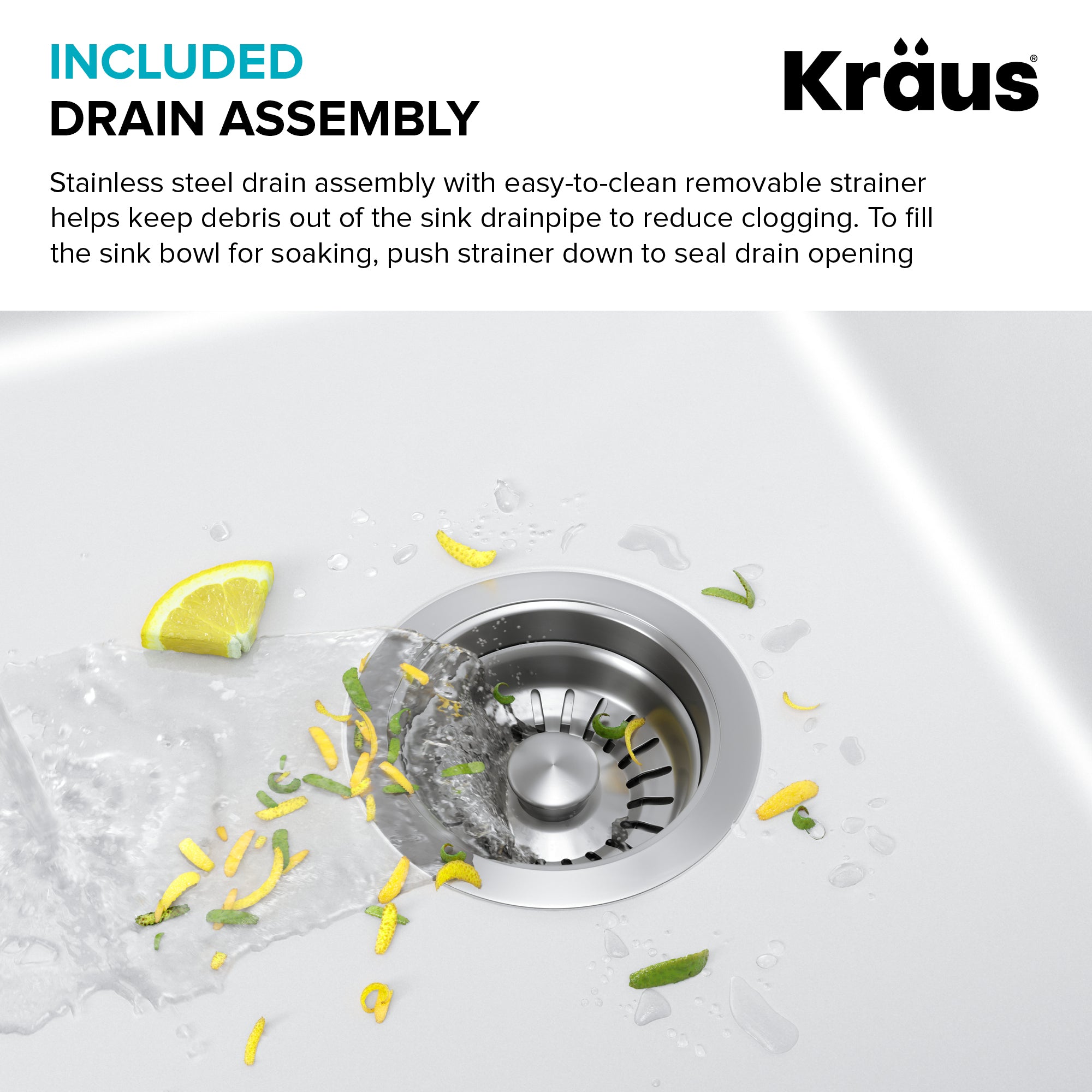KRAUS Forteza 33” Granite Dual Mount White Kitchen Sink