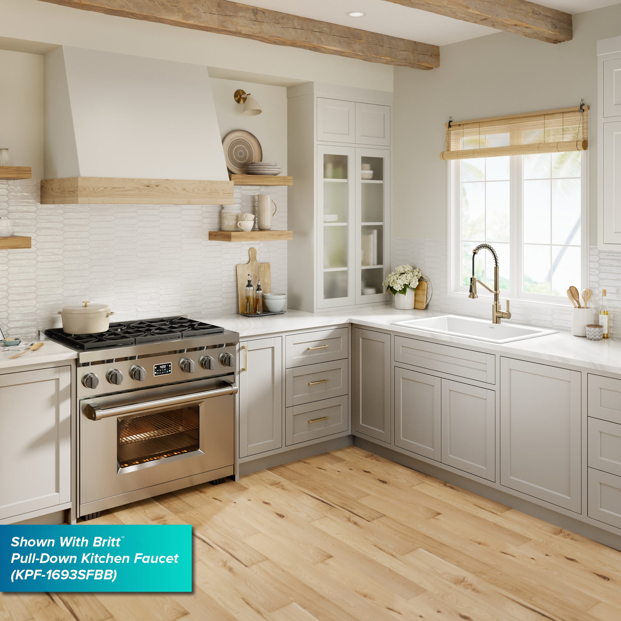 KRAUS Forteza 33” Granite Dual Mount White Kitchen Sink