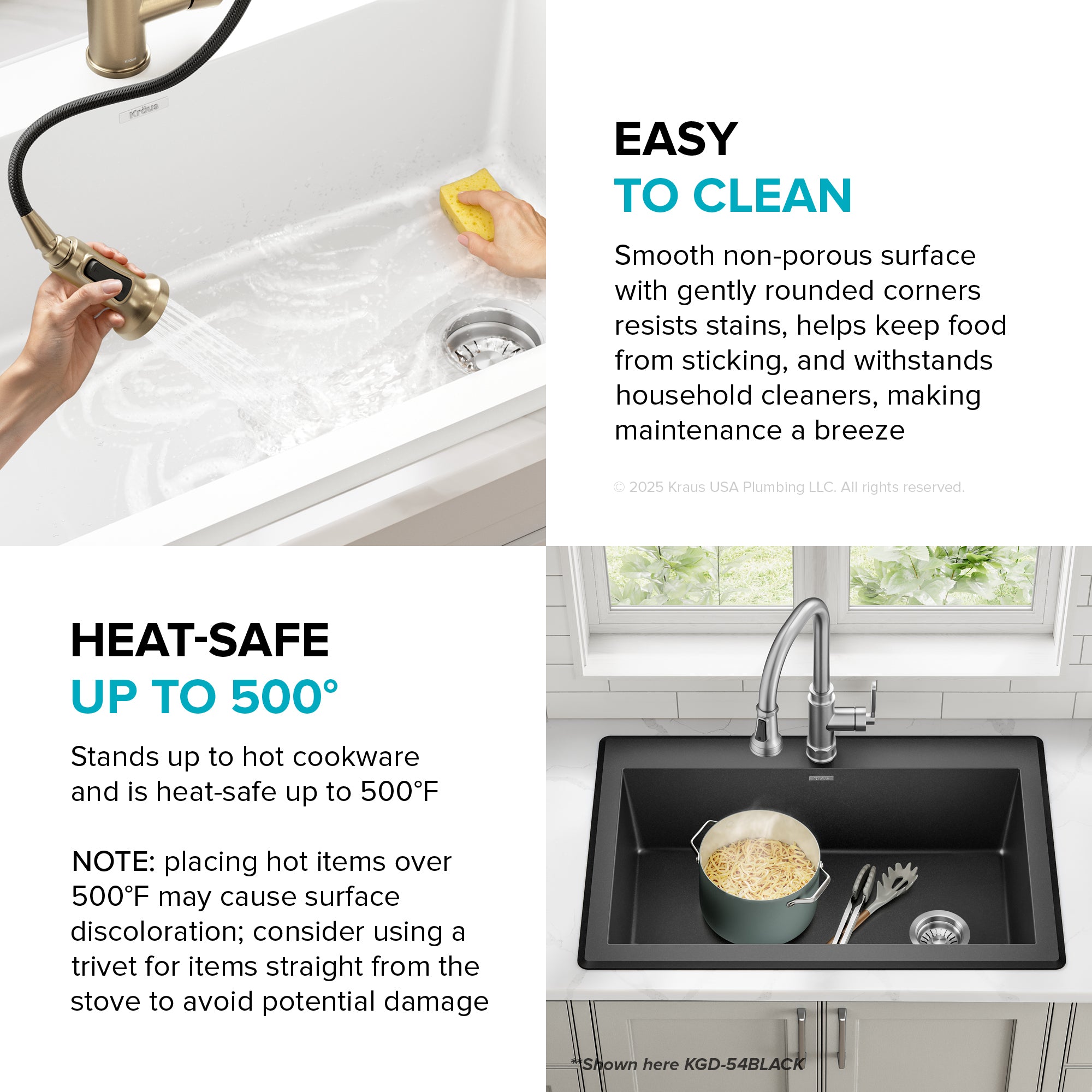 KRAUS Forteza 33” Granite Dual Mount White Kitchen Sink