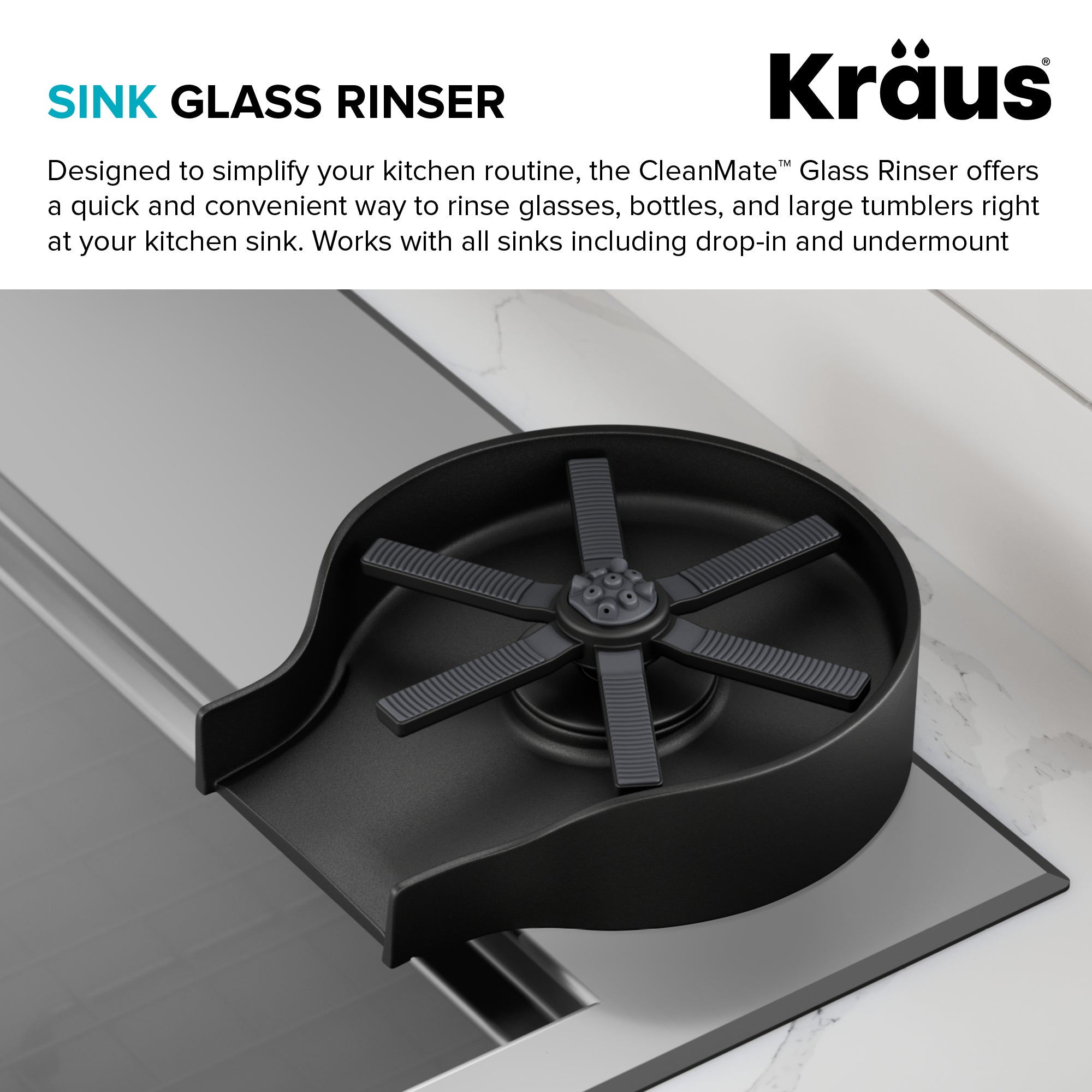 KRAUS Glass Rinser in Matte Black-DirectSinks