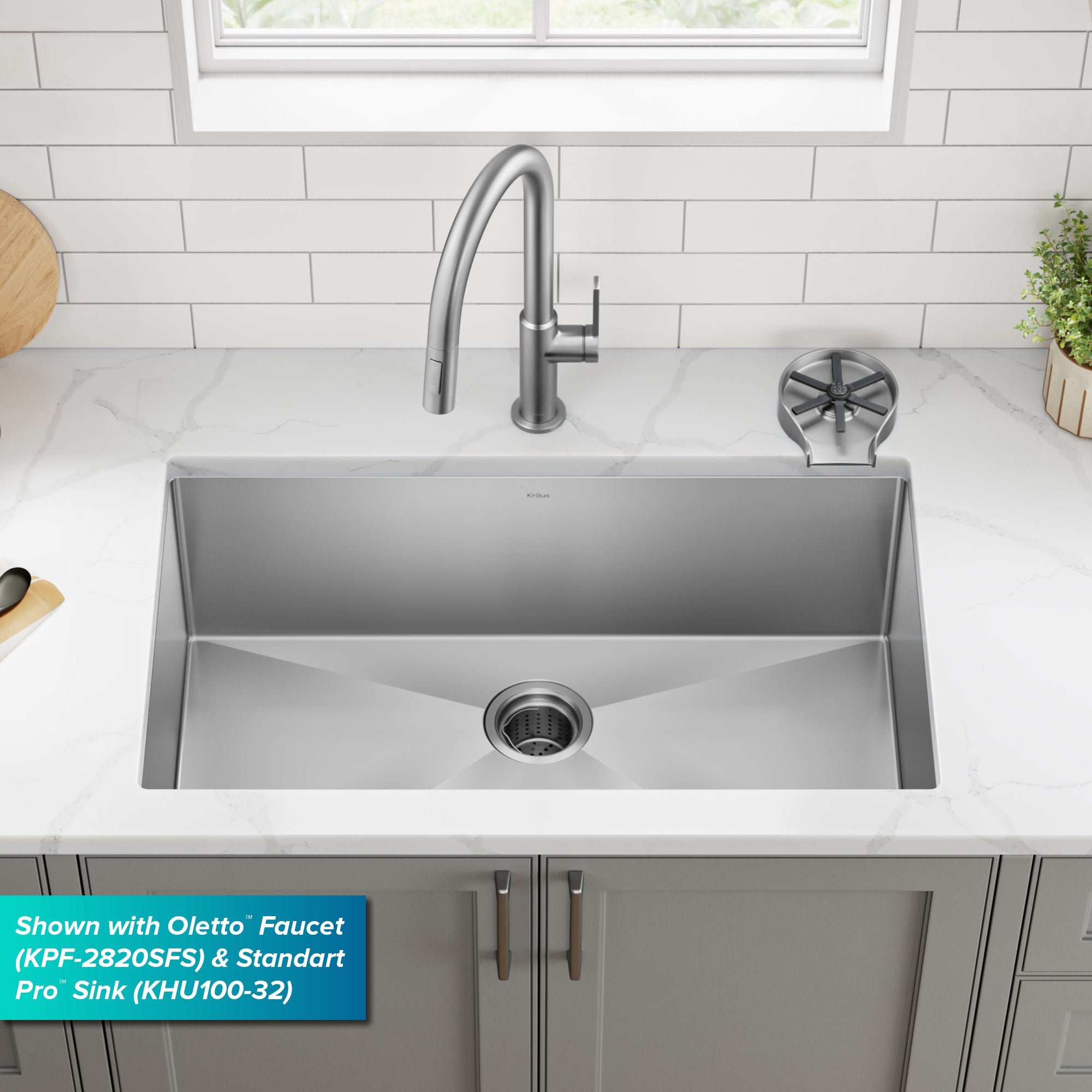 KRAUS Glass Rinser in Spot-Free Stainless-DirectSinks