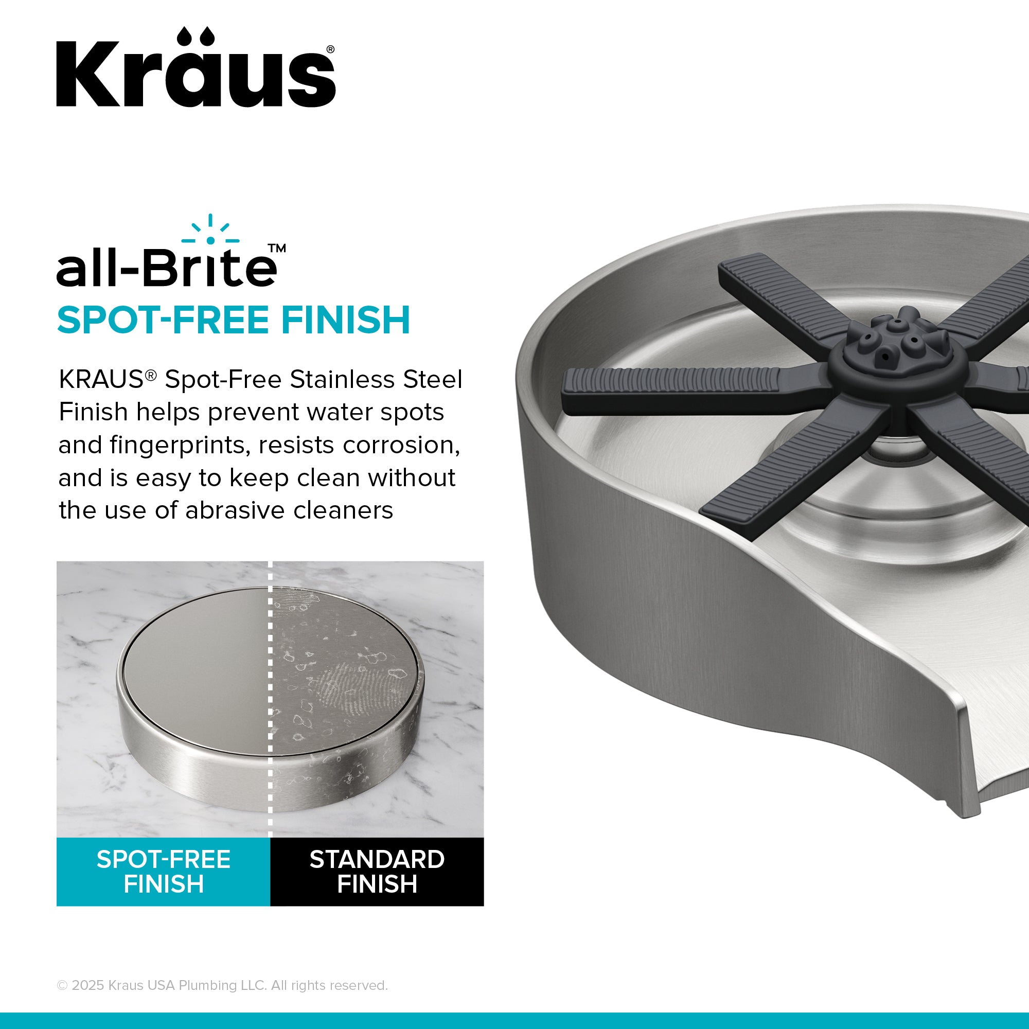 KRAUS Glass Rinser in Spot-Free Stainless-DirectSinks