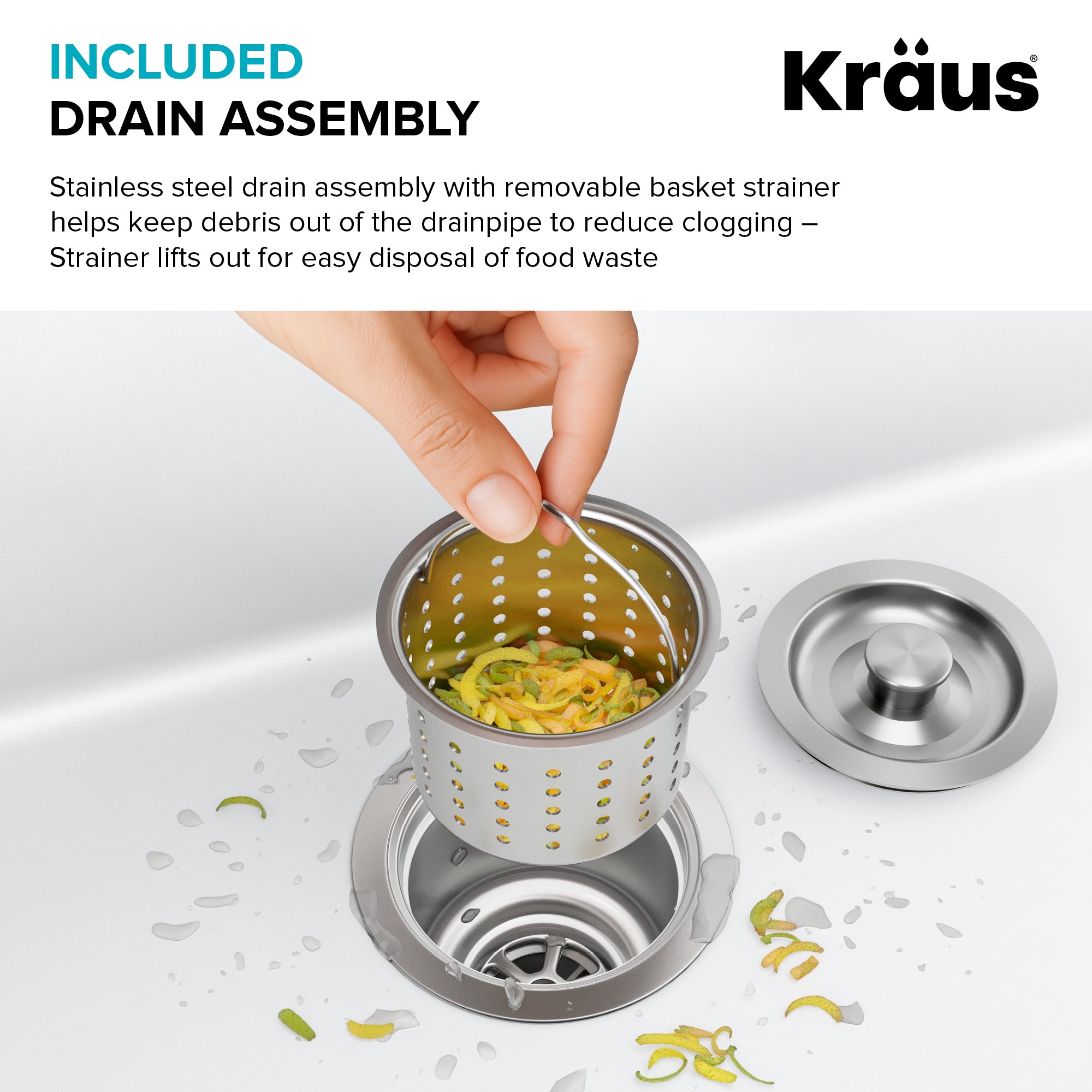 KRAUS Quarza 31” Granite Undermount Single Bowl White Kitchen Sink