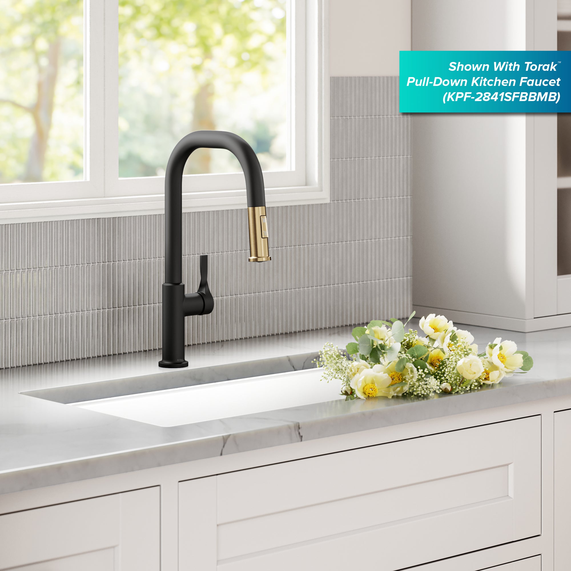 KRAUS Quarza 31” Granite Undermount Single Bowl White Kitchen Sink