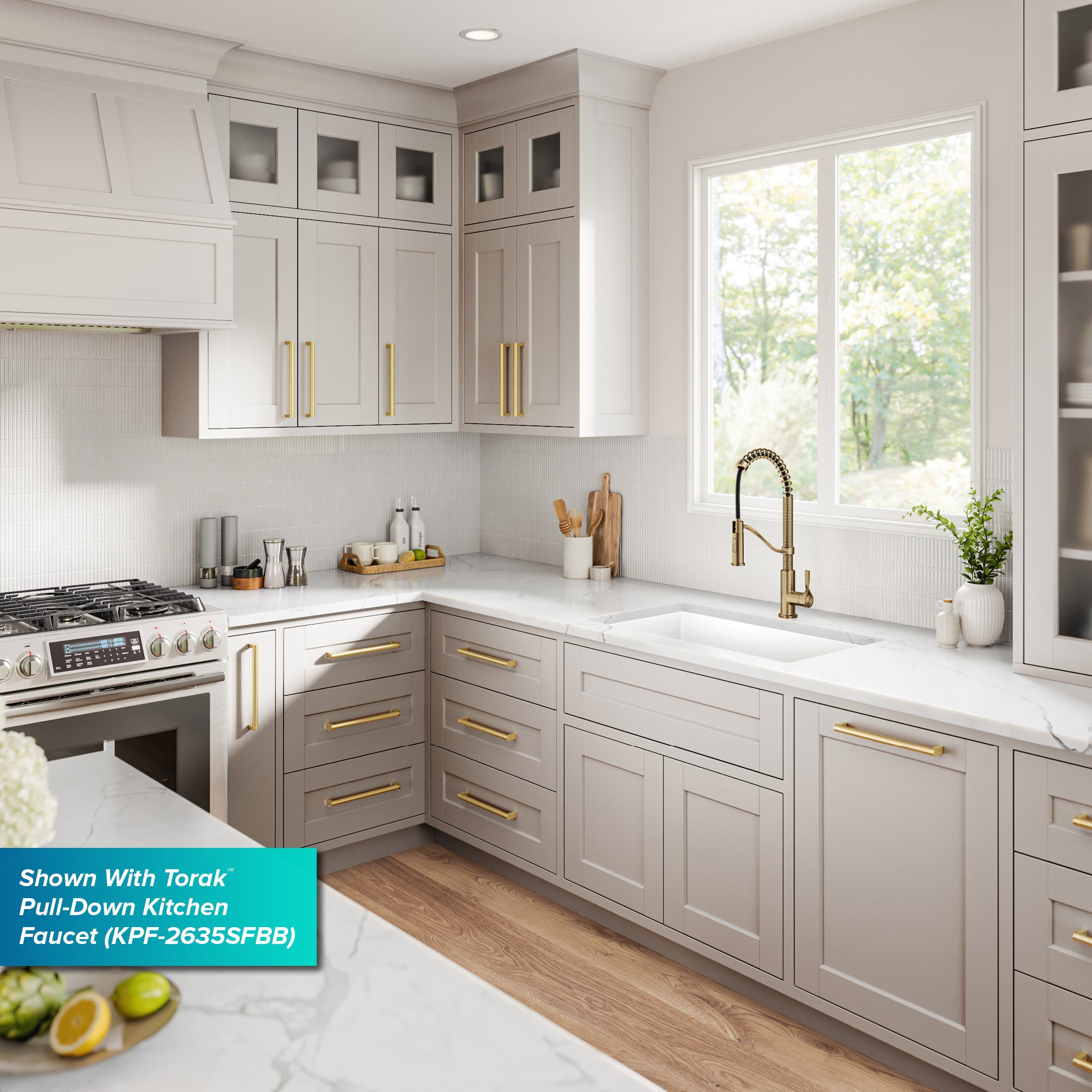 KRAUS Quarza 31” Granite Undermount Single Bowl White Kitchen Sink