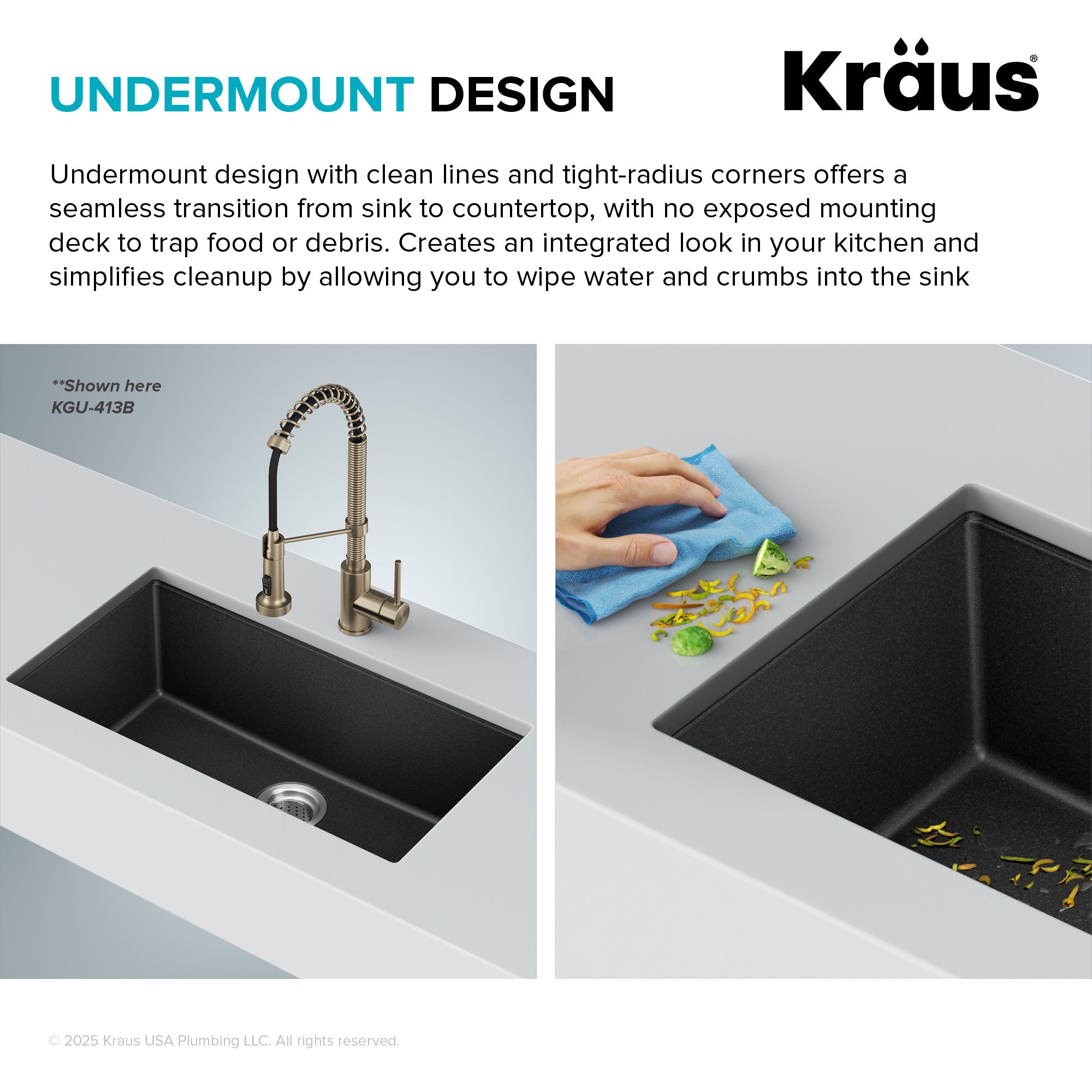 KRAUS Quarza 31” Granite Undermount Single Bowl White Kitchen Sink