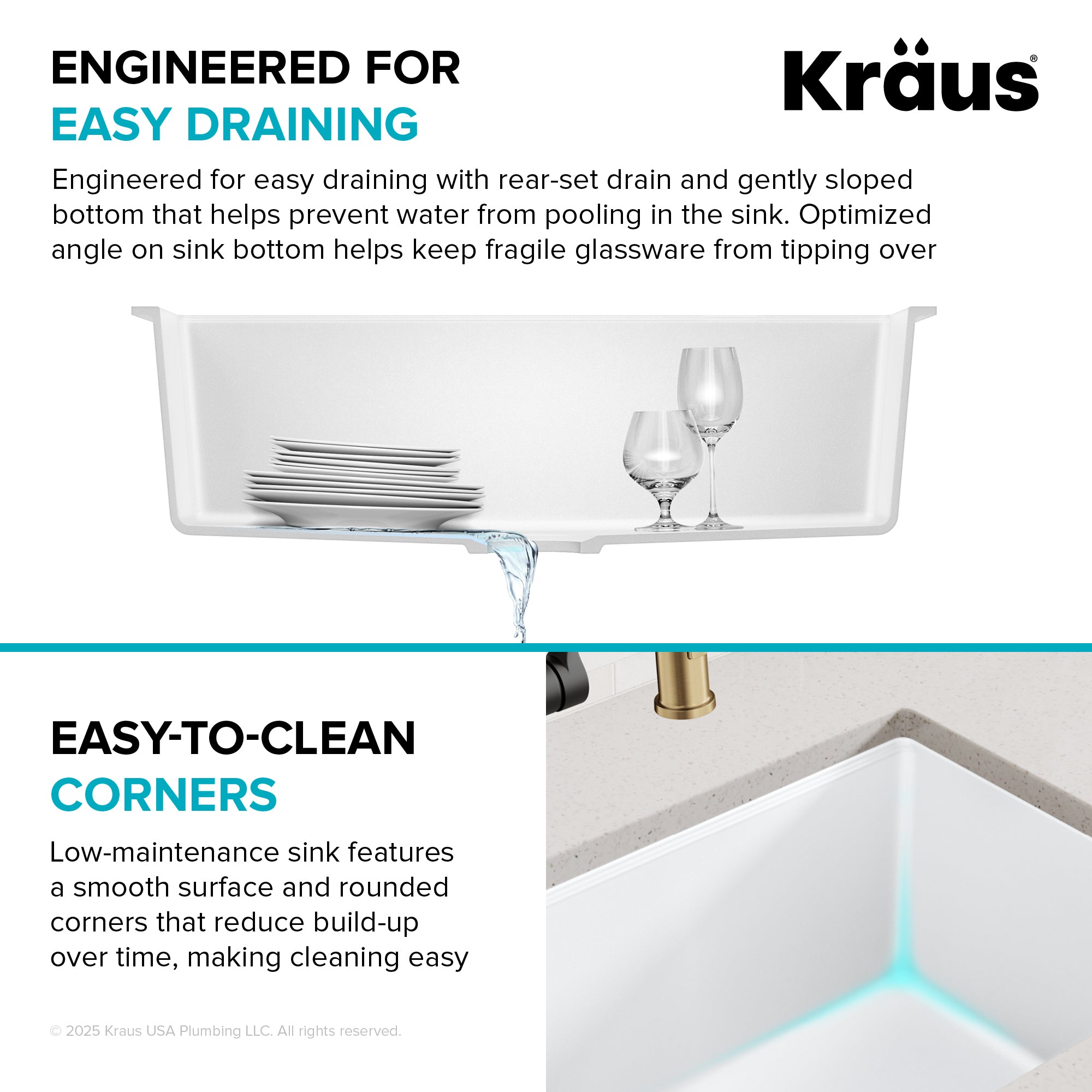 KRAUS Quarza 31” Granite Undermount Single Bowl White Kitchen Sink