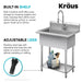 KRAUS Standart Pro 32” 18-Gauge Stainless Steel Single Bowl Commercial Style Laundry Utility Sink-DirectSinks