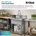 KRAUS Standart Pro 32” 18-Gauge Stainless Steel Single Bowl Commercial Style Laundry Utility Sink-DirectSinks