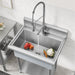 KRAUS Standart Pro 32” 18-Gauge Stainless Steel Single Bowl Commercial Style Laundry Utility Sink-DirectSinks