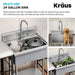 KRAUS Standart Pro 32” 18-Gauge Stainless Steel Single Bowl Commercial Style Laundry Utility Sink-DirectSinks