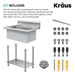 KRAUS Standart Pro 32” 18-Gauge Stainless Steel Single Bowl Commercial Style Laundry Utility Sink-DirectSinks
