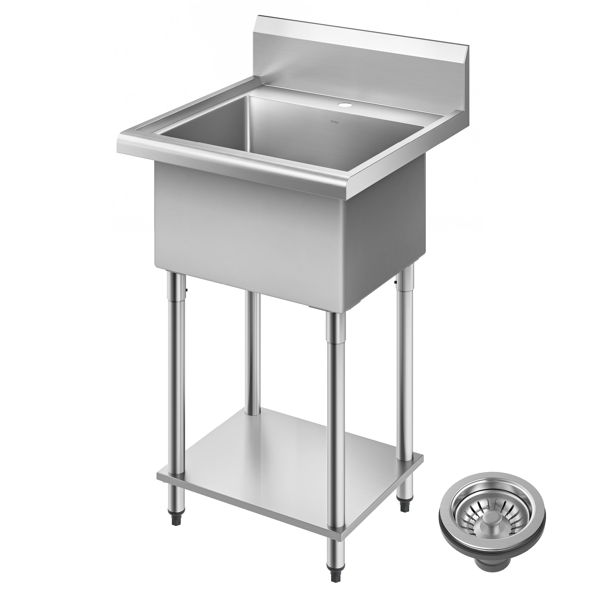 KRAUS Standart Pro 24” Wide Stainless Steel Laundry Utility Sink
