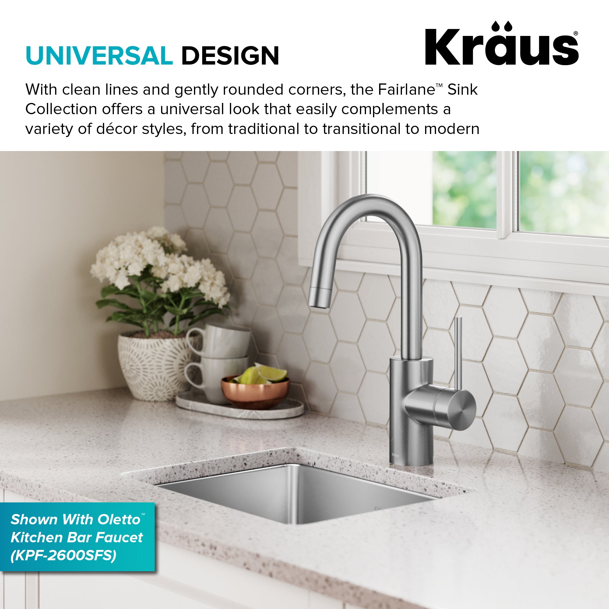 KRAUS 15” Undermount Single Bowl Stainless Steel Kitchen Bar Sink