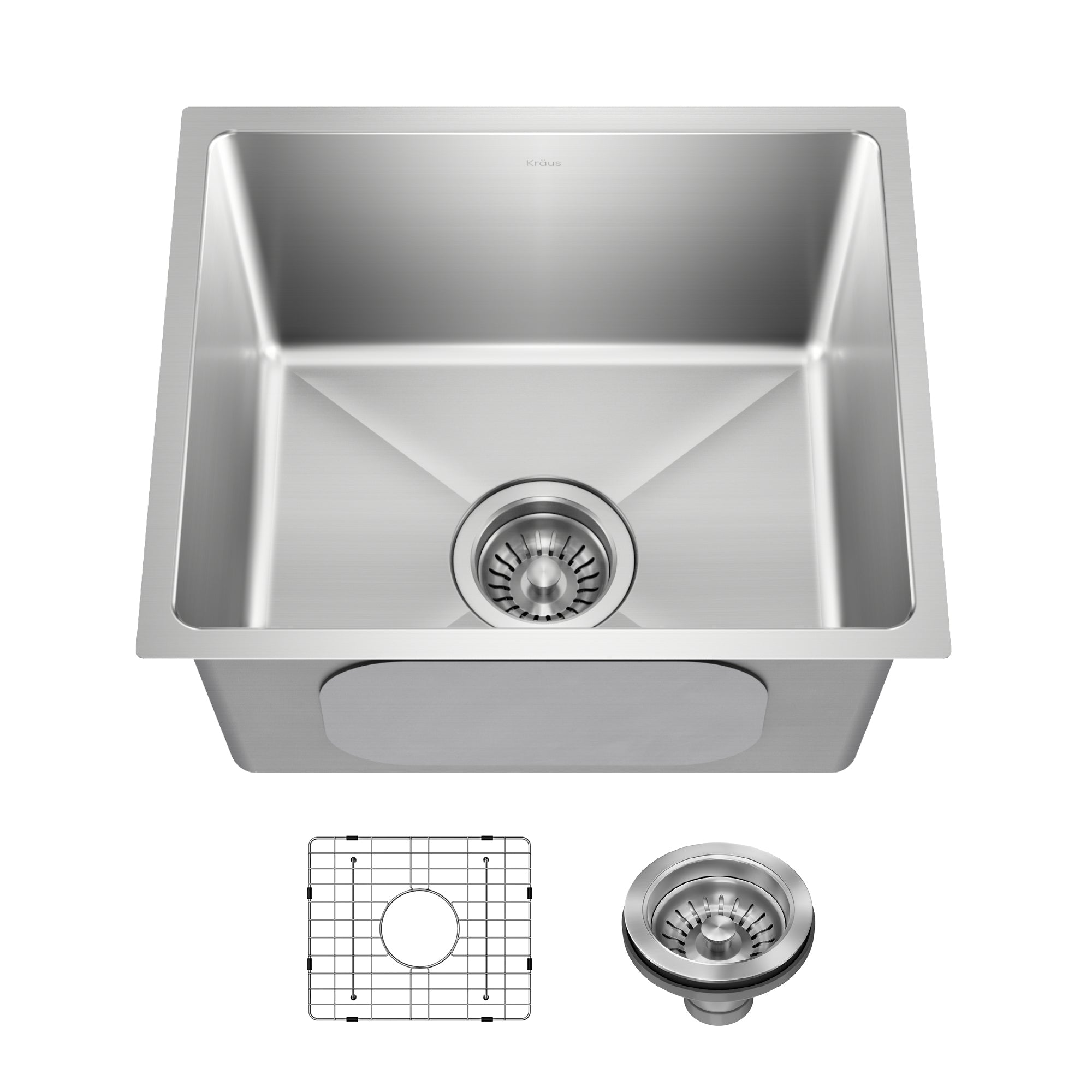 KRAUS Fairlane 17” Undermount Bar 18-Gauge Stainless Steel Kitchen Sink