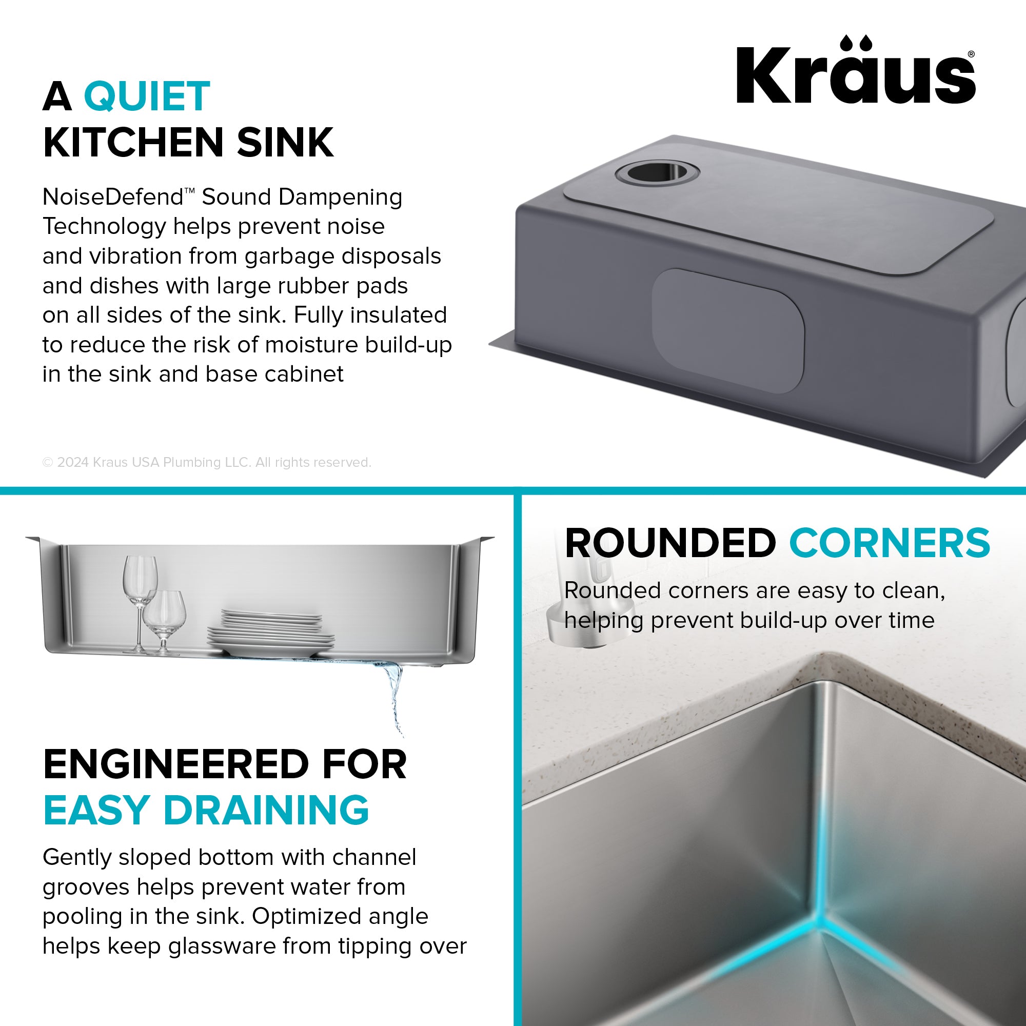 KRAUS 33” Undermount Single Bowl Stainless Steel Kitchen Sink