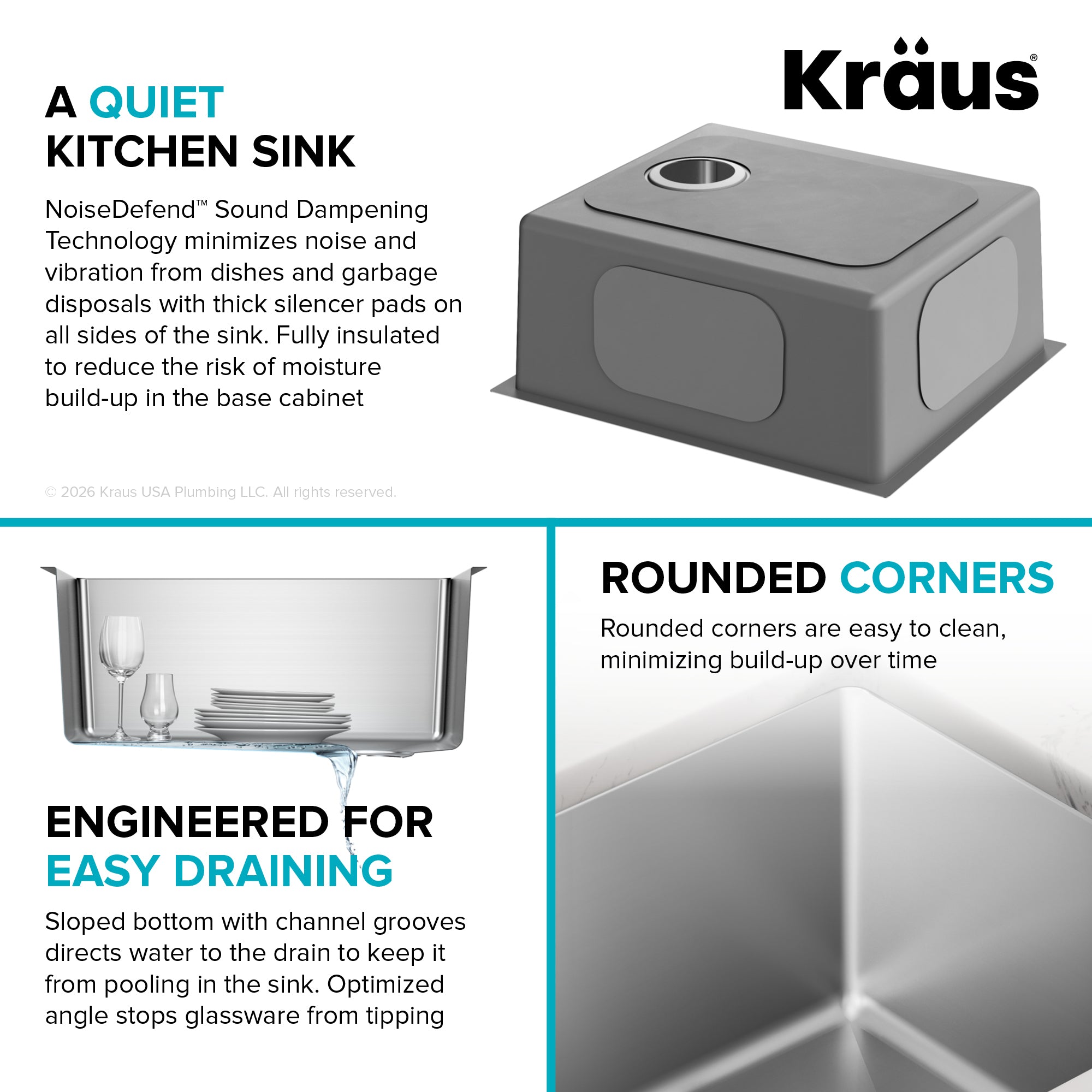 KRAUS Fairlane 21” Undermount Single Bowl 18-Gauge Stainless Steel Kitchen Sink