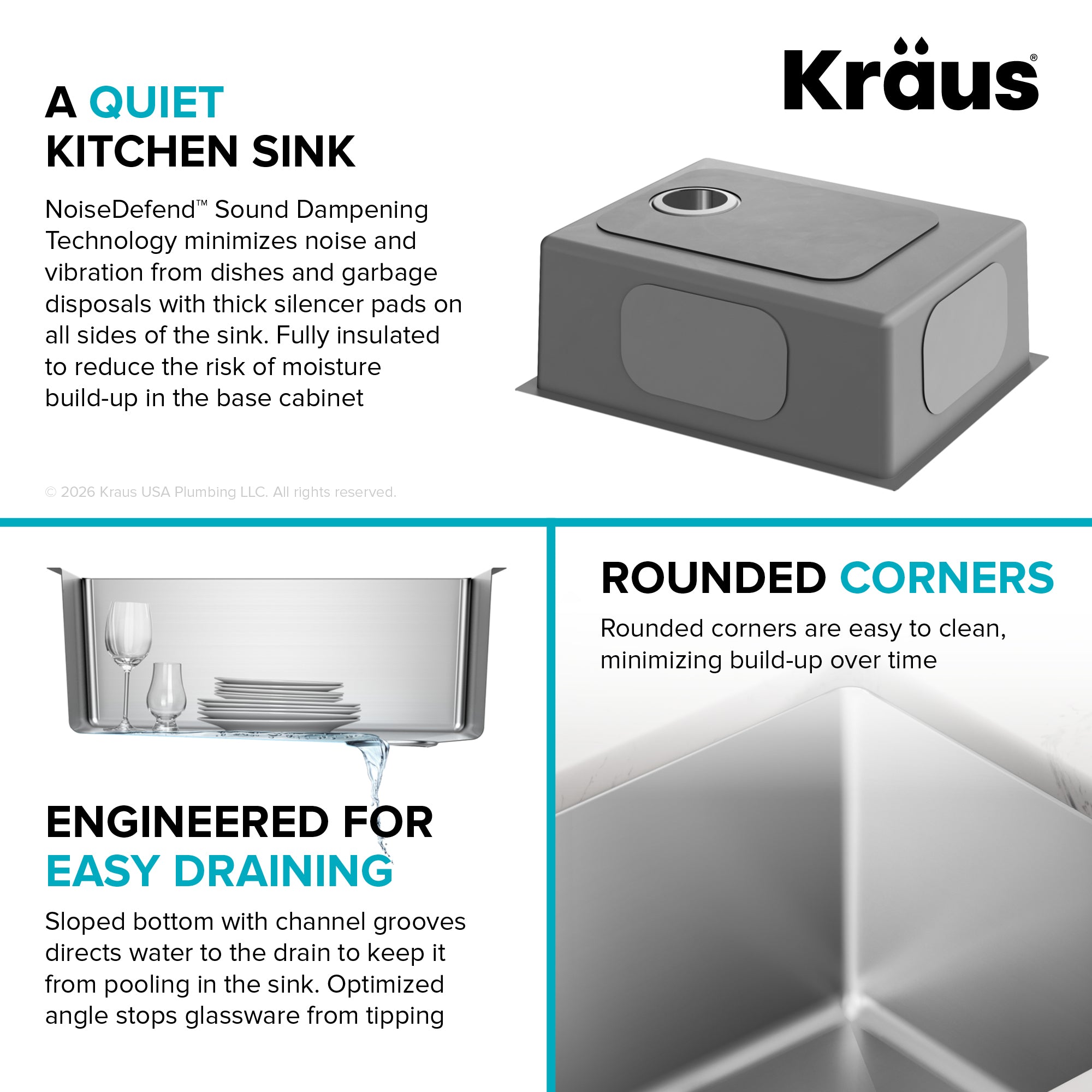 KRAUS Fairlane 23” Undermount Single Bowl 18-Gauge Stainless Steel Kitchen Sink