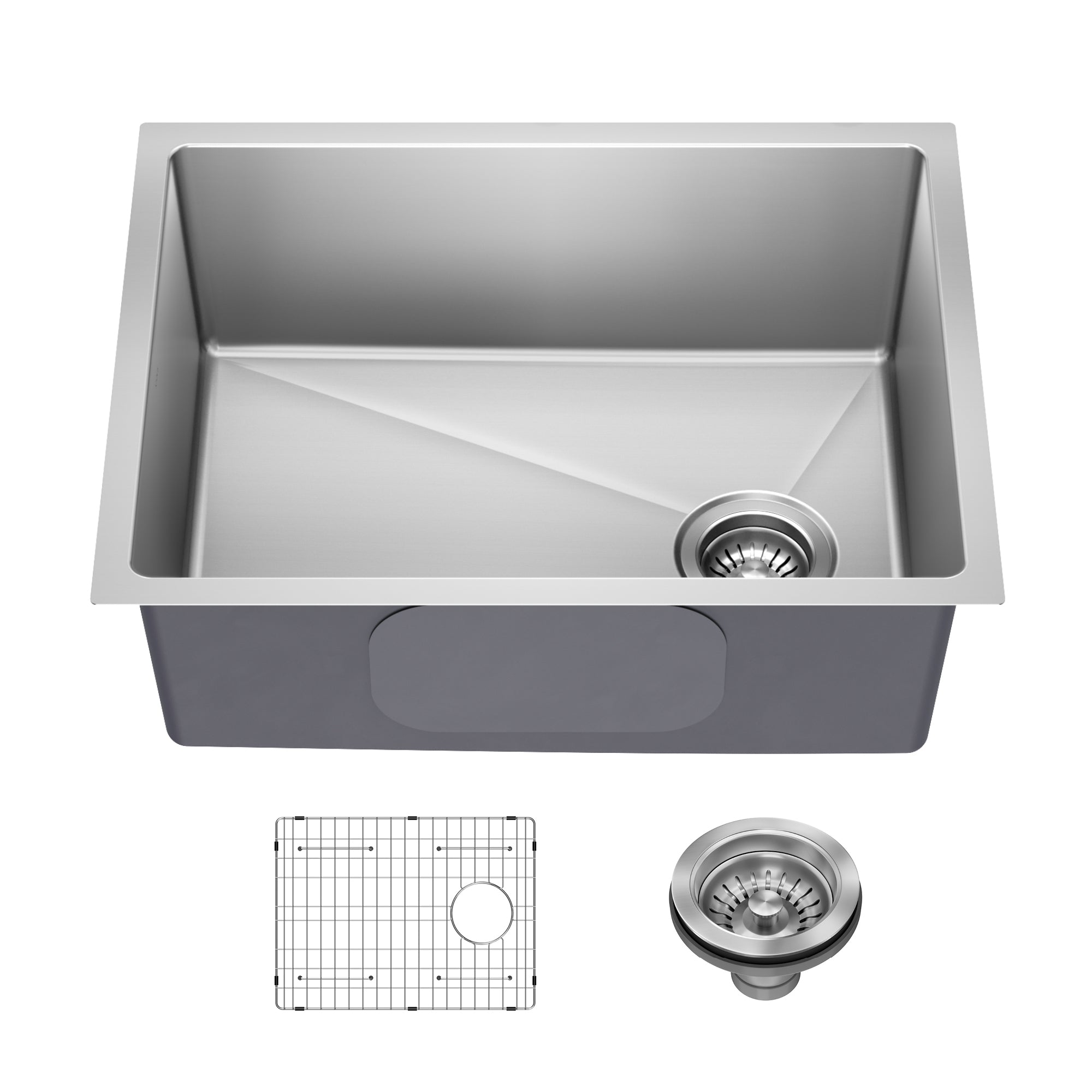 KRAUS 25” Undermount Single Bowl Side-Drain Stainless Kitchen Sink