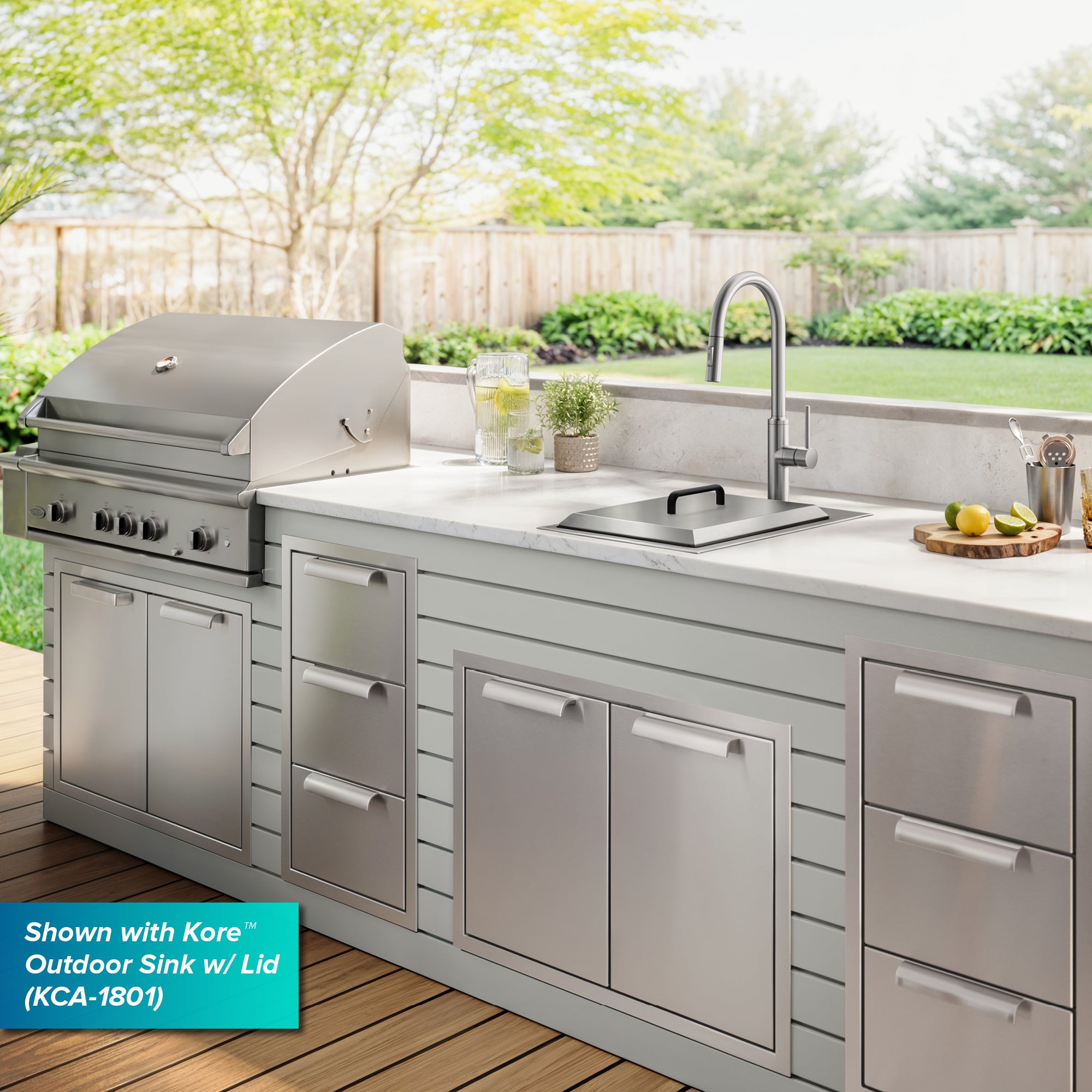 KRAUS Outdoor Marine Grade T-316 Stainless Steel Kitchen Faucet