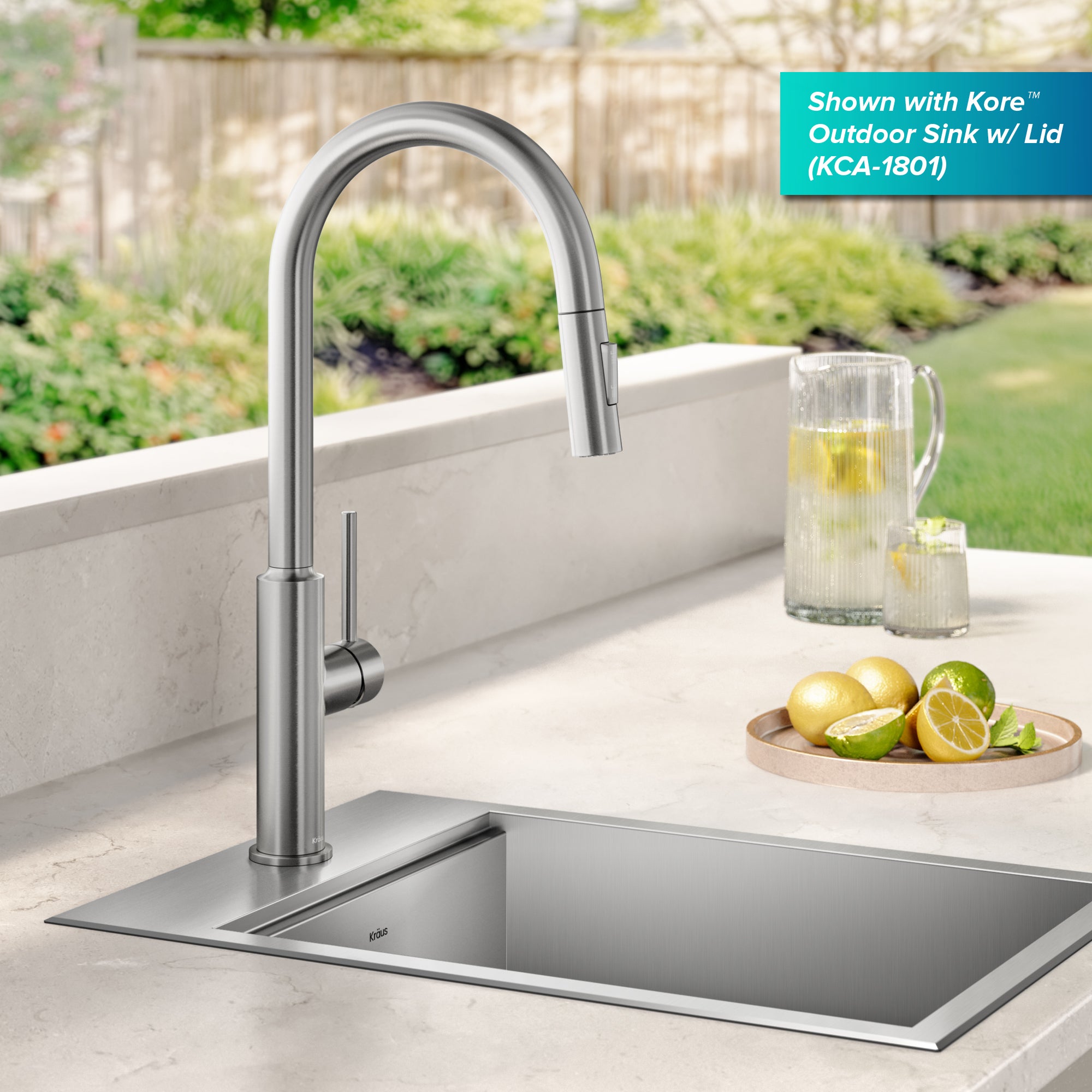 KRAUS Outdoor Marine Grade T-316 Stainless Steel Kitchen Faucet