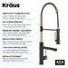 KRAUS Artec Pro 2-Function Single Handle Pull Down Kitchen Faucet in Brushed Brass & Matte Black-DirectSinks