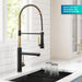 KRAUS Artec Pro 2-Function Single Handle Pull Down Kitchen Faucet in Brushed Brass & Matte Black-DirectSinks