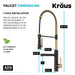 KRAUS Artec Pro 2-Function Single Handle Pull Down Kitchen Faucet in Brushed Brass & Matte Black-DirectSinks