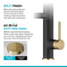 KRAUS Artec Pro 2-Function Single Handle Pull Down Kitchen Faucet in Brushed Brass & Matte Black-DirectSinks